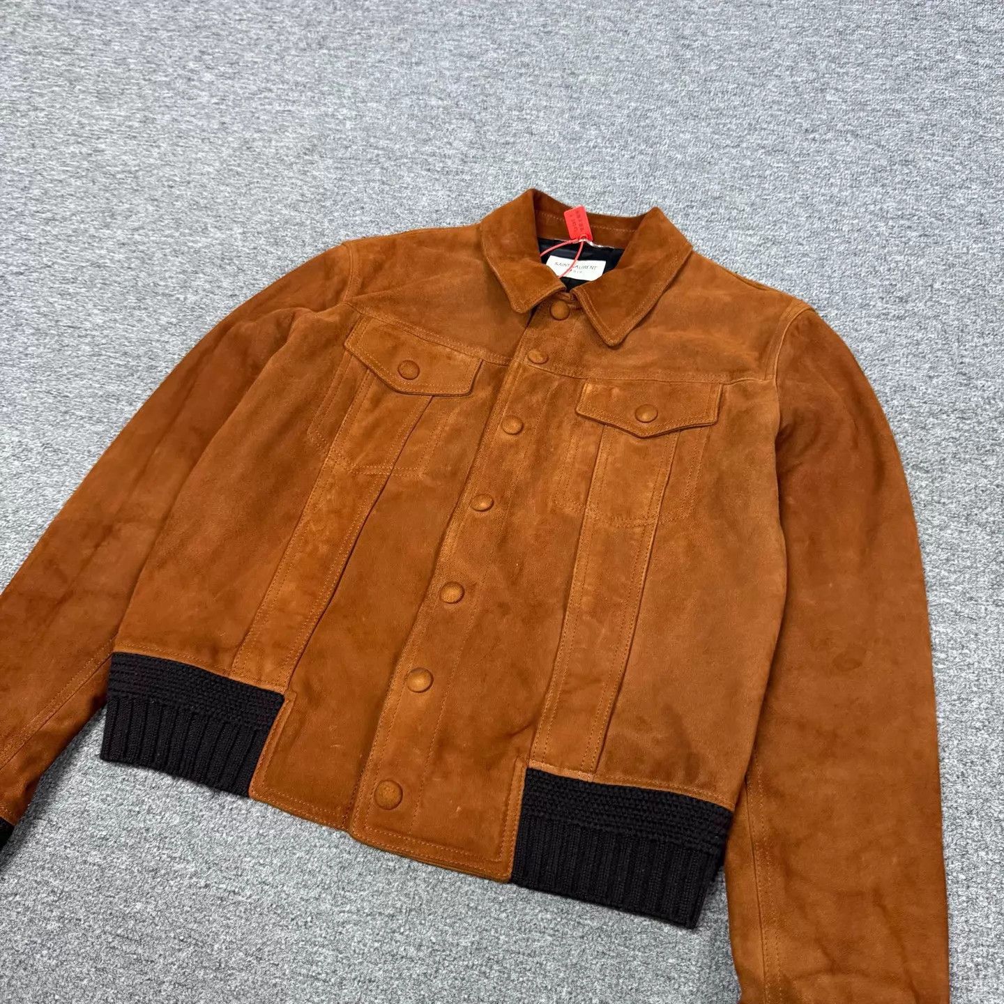 Saint Laurent Paris SLP Caramel Suede Men's Short Jacket 46 Size US S / EU 44-46 / 1 - 3 Thumbnail
