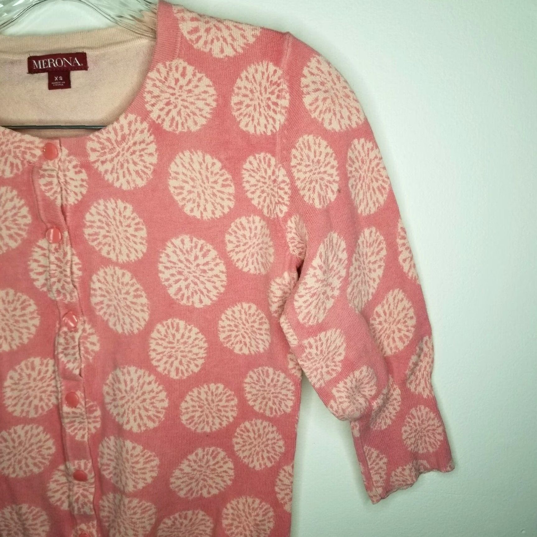 Merona Merona Women's Pink Button-Up Sweater XS Size XS / US 0-2 / IT 36-38 - 2 Thumbnail
