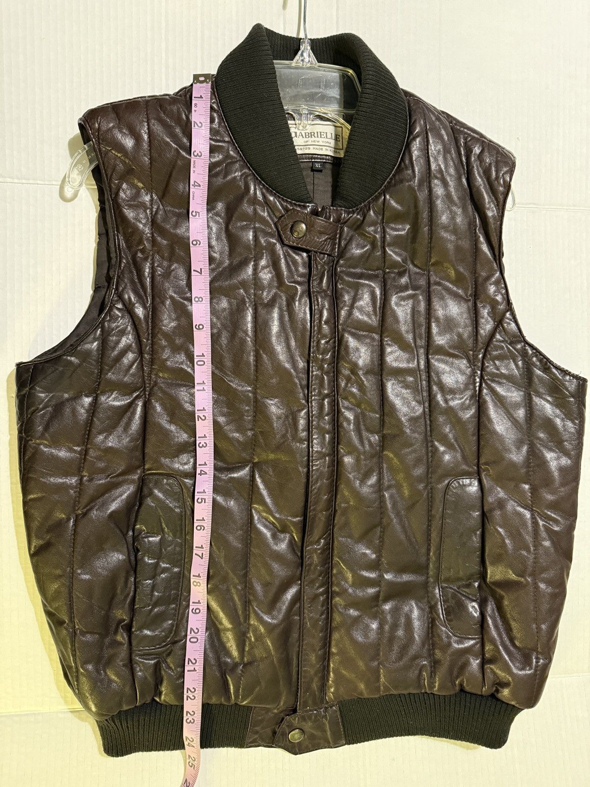 Other Gabrielle of NY Men’s VINTAGE Chocolate Brown Leather Vest Size US XL / EU 56 / 4 - 10 Thumbnail