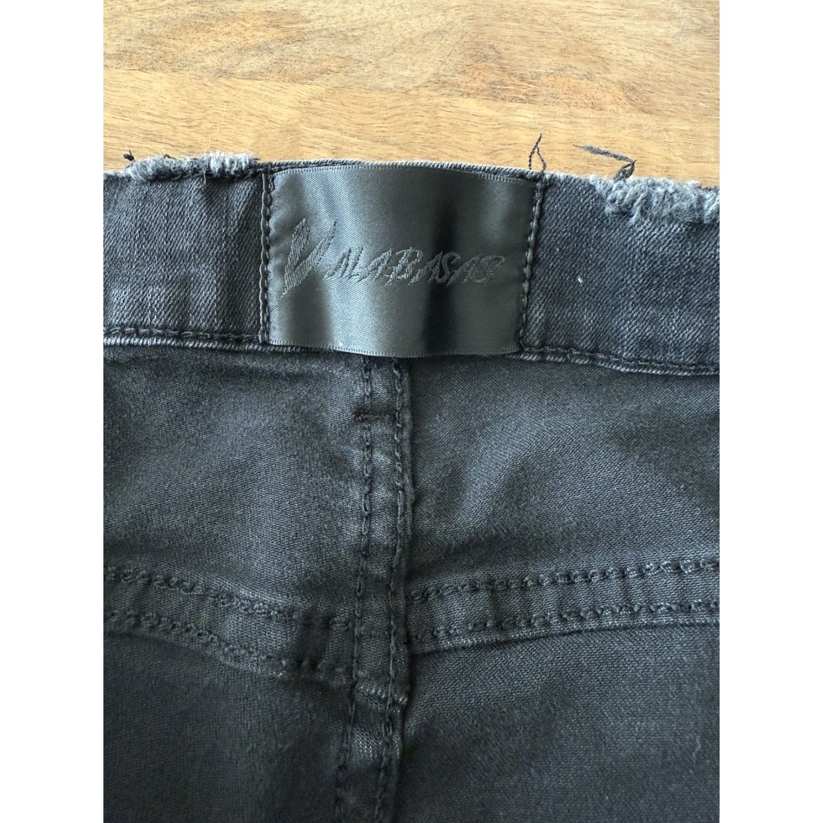 Denime Valabasas Distressed Denim Skinny Jeans Mens 34 31x26 Button Fly Dark Black 5-Pocket Slim Fit Mens Size US 34 / EU 50 - 3 Thumbnail