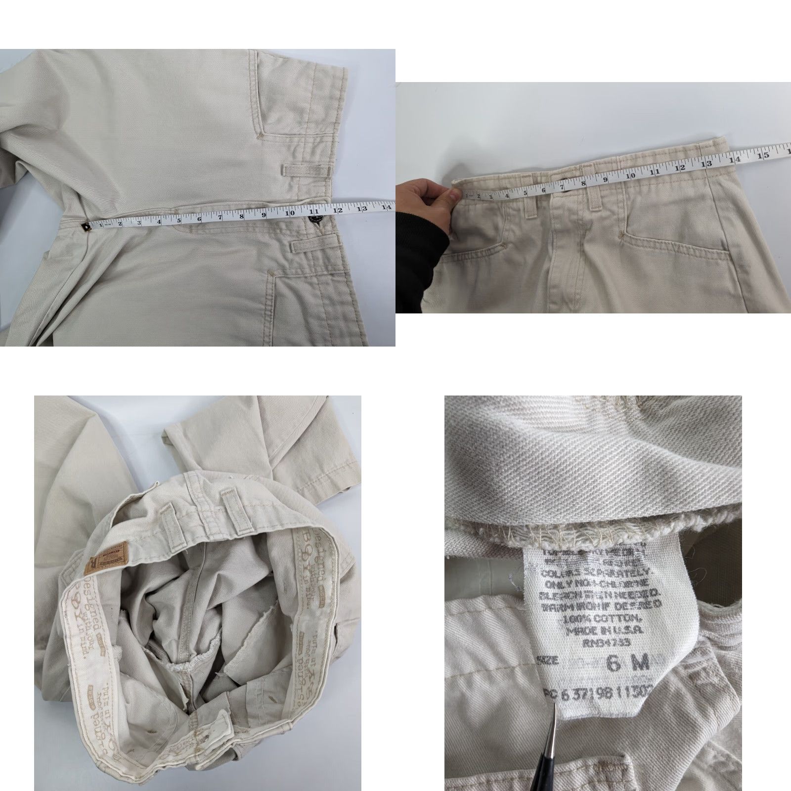 Lee VINTAGE Lee Riders Beige Women's Pants High Waist Size 6 Union Made in USA Size 28" / US 6 / IT 42 - 8 Thumbnail