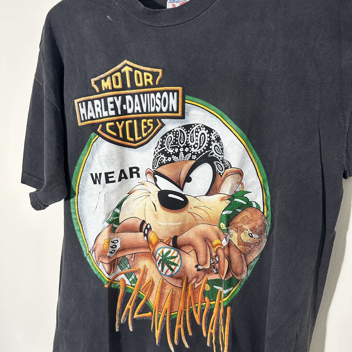 Harley Davidson × Vintage Taz Harley Davidson 420 T-Shirt L Size US L / EU 52-54 / 3 - 3 Thumbnail