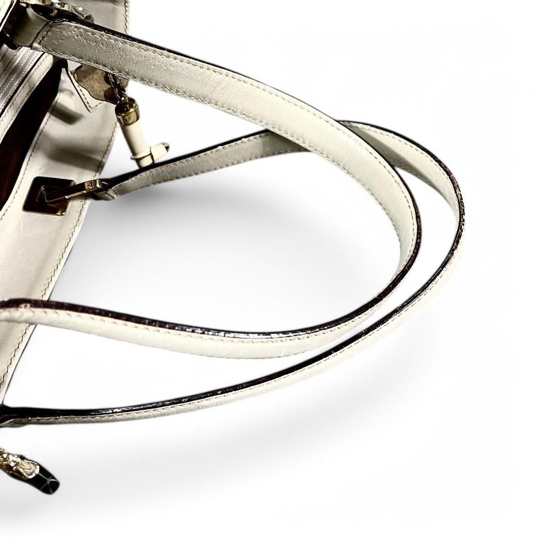Gucci Gucci - Horsebit Shima White Leather Handbag Shoulder Bag Size ONE SIZE - 7 Thumbnail