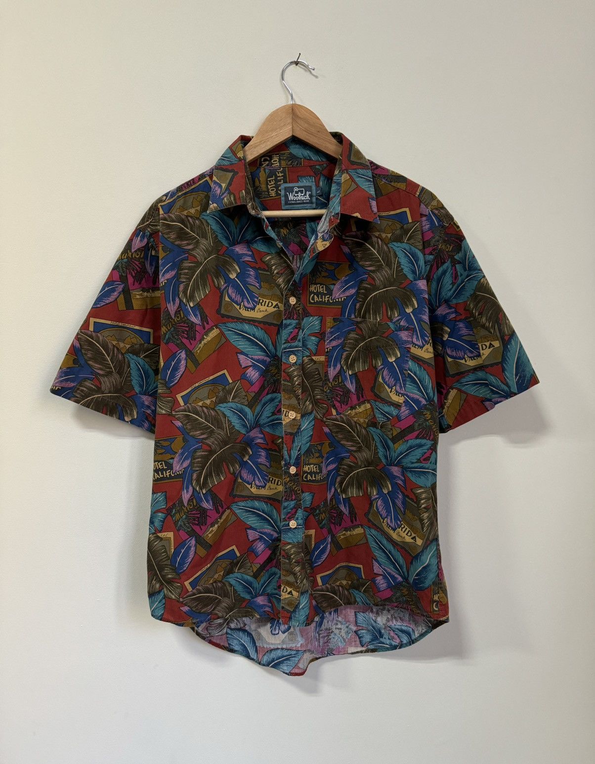 Vintage × Woolrich Woolen Mills Woolrich Vintage 1990s Hotel California Short Sleeve Shirt Size US L / EU 52-54 / 3 - 1 Thumbnail