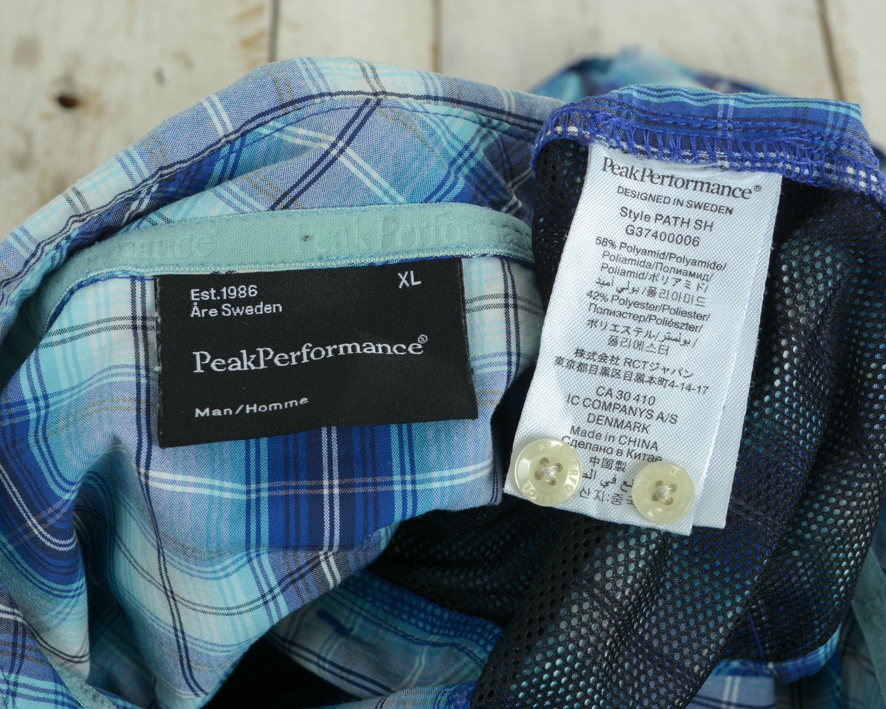 Peak Performance Mens XL Casual Shirt Checked Blue Tartan Short Sleeved Top Size US XL / EU 56 / 4 - 8 Thumbnail