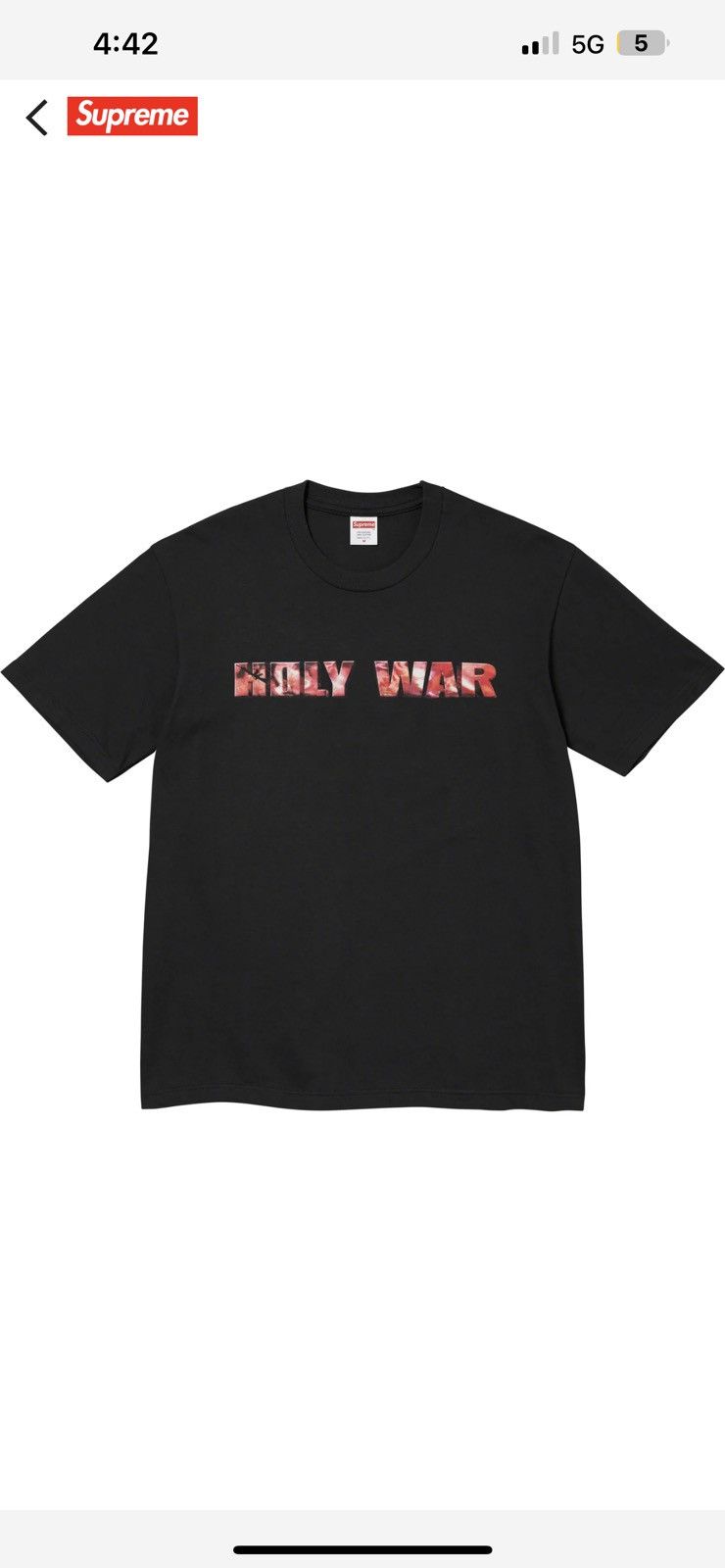 Tシャツ・カットソー Supreme Holy War T-Shirt Black Holy War Tee – Supreme