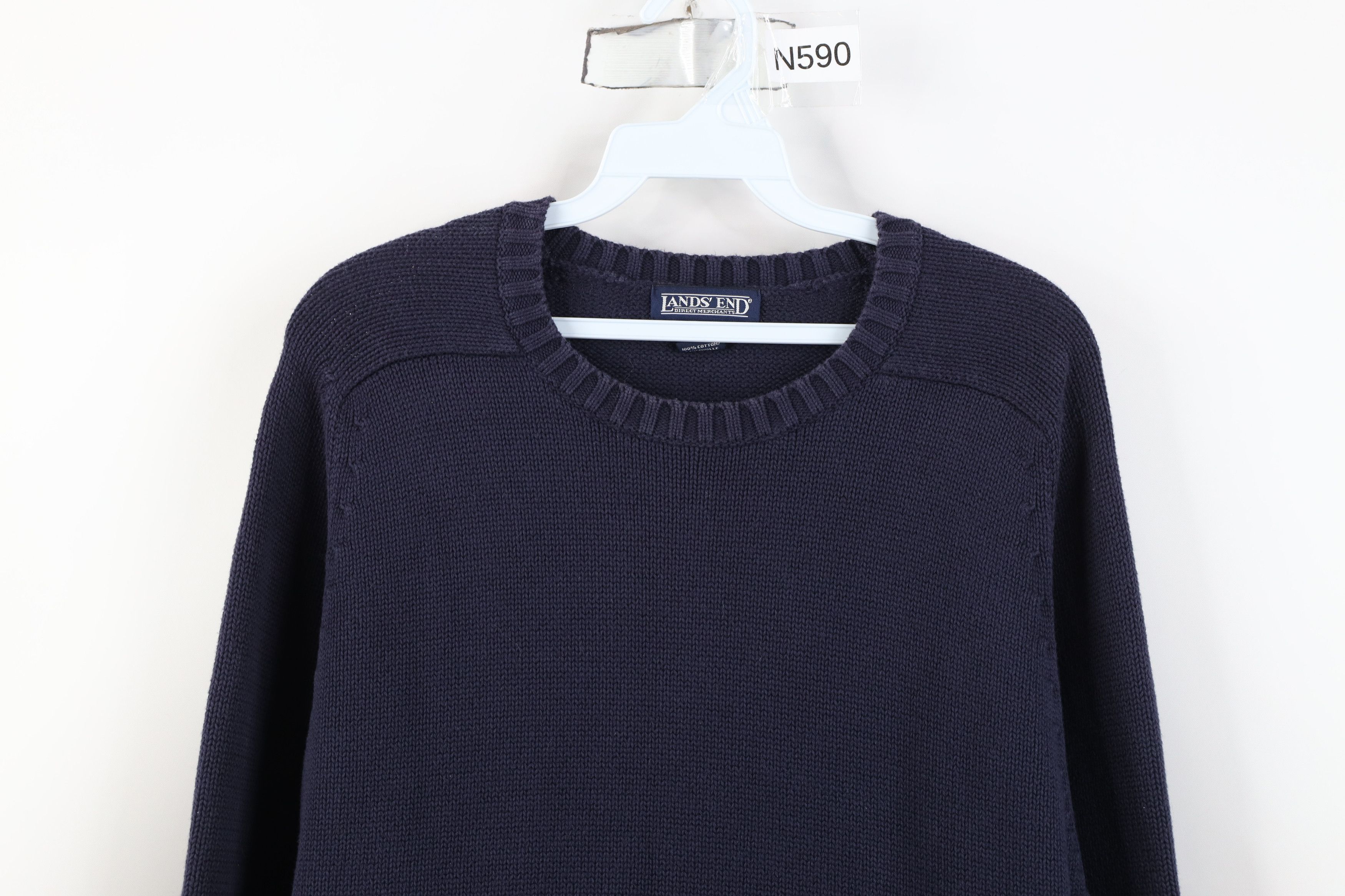 Lands' End Vintage 90s Lands End Faded Cotton Ribbed Knit Sweater Japan Size XL / US 12-14 / IT 48-50 - 2 Thumbnail