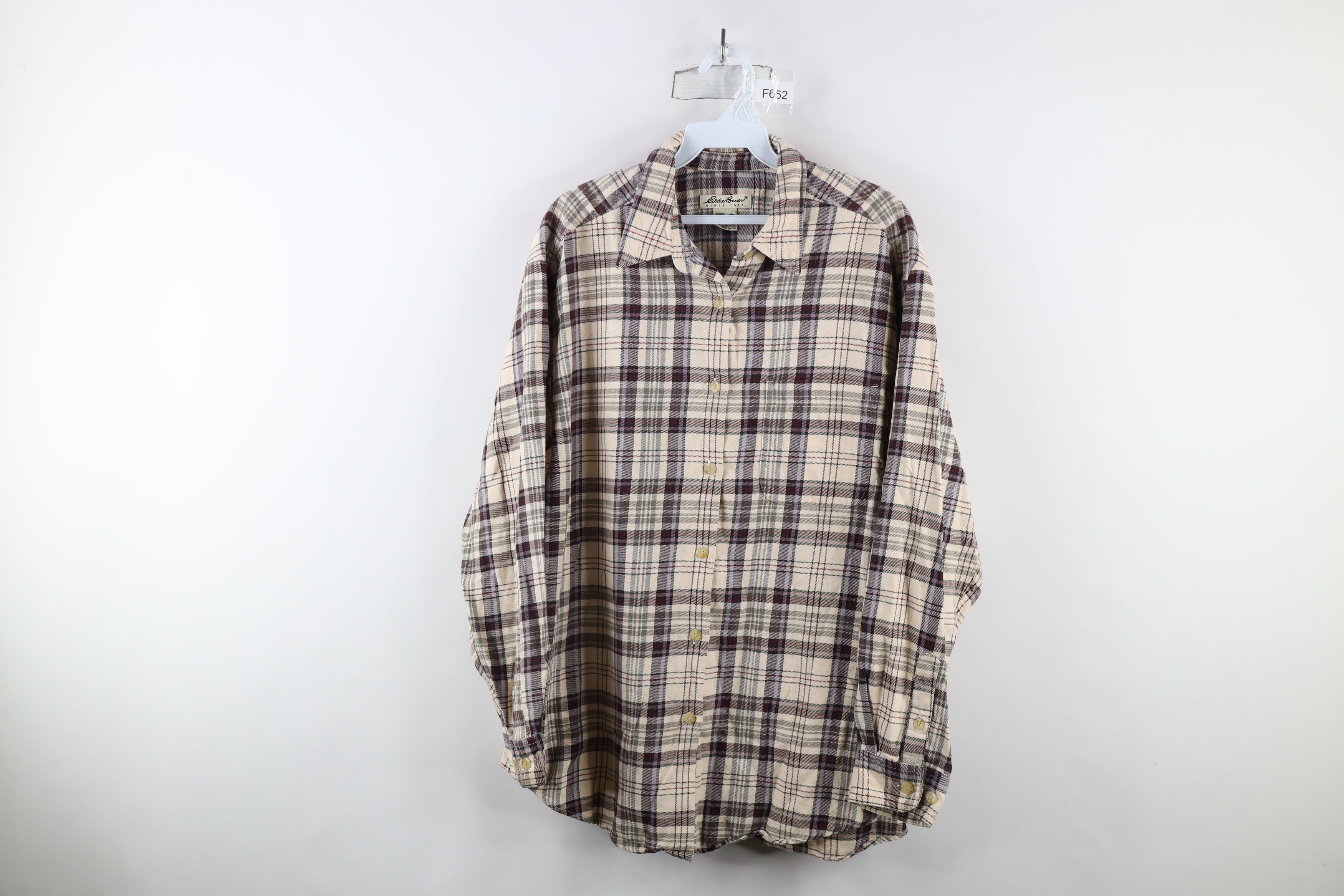 Eddie Bauer × Vintage Vintage 90s Eddie Bauer Flannel Collared Button Shirt Plaid Size L / US 10 / IT 46 - 1 Thumbnail