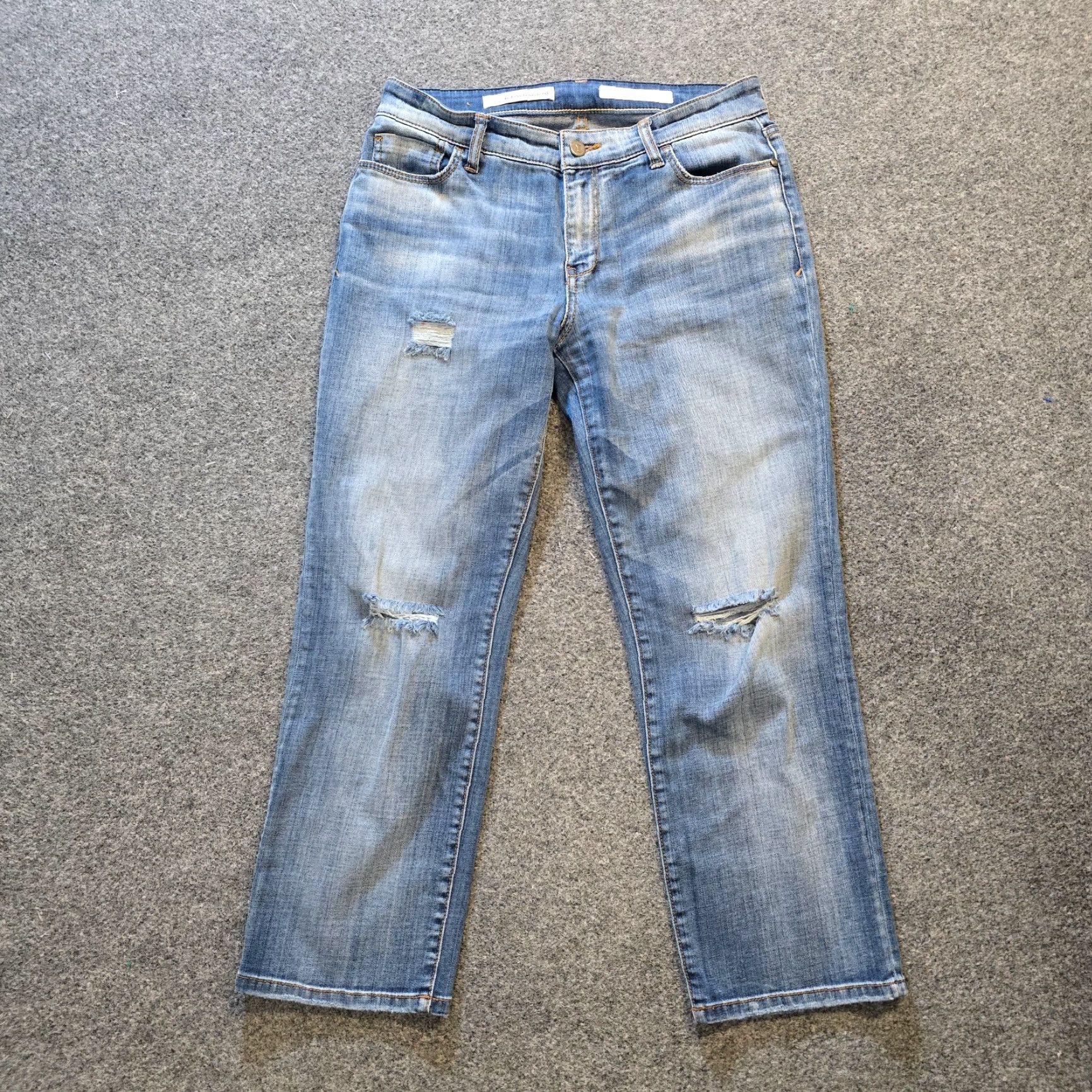 Vintage Pilcro Jeans Womens Size 27 Petite Blue Folio Straight Leg Distressed Casual Jeans Bohemian Women 5-Pocket Inseam 27in Blue Denim Pants Size 27" / US 4 / IT 40 - 2 Thumbnail