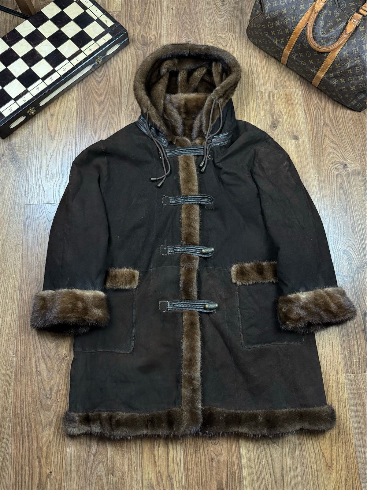Sagafurs Rare reversible natural mink fur coat original item Size XL / US 12-14 / IT 48-50 - 5 Thumbnail