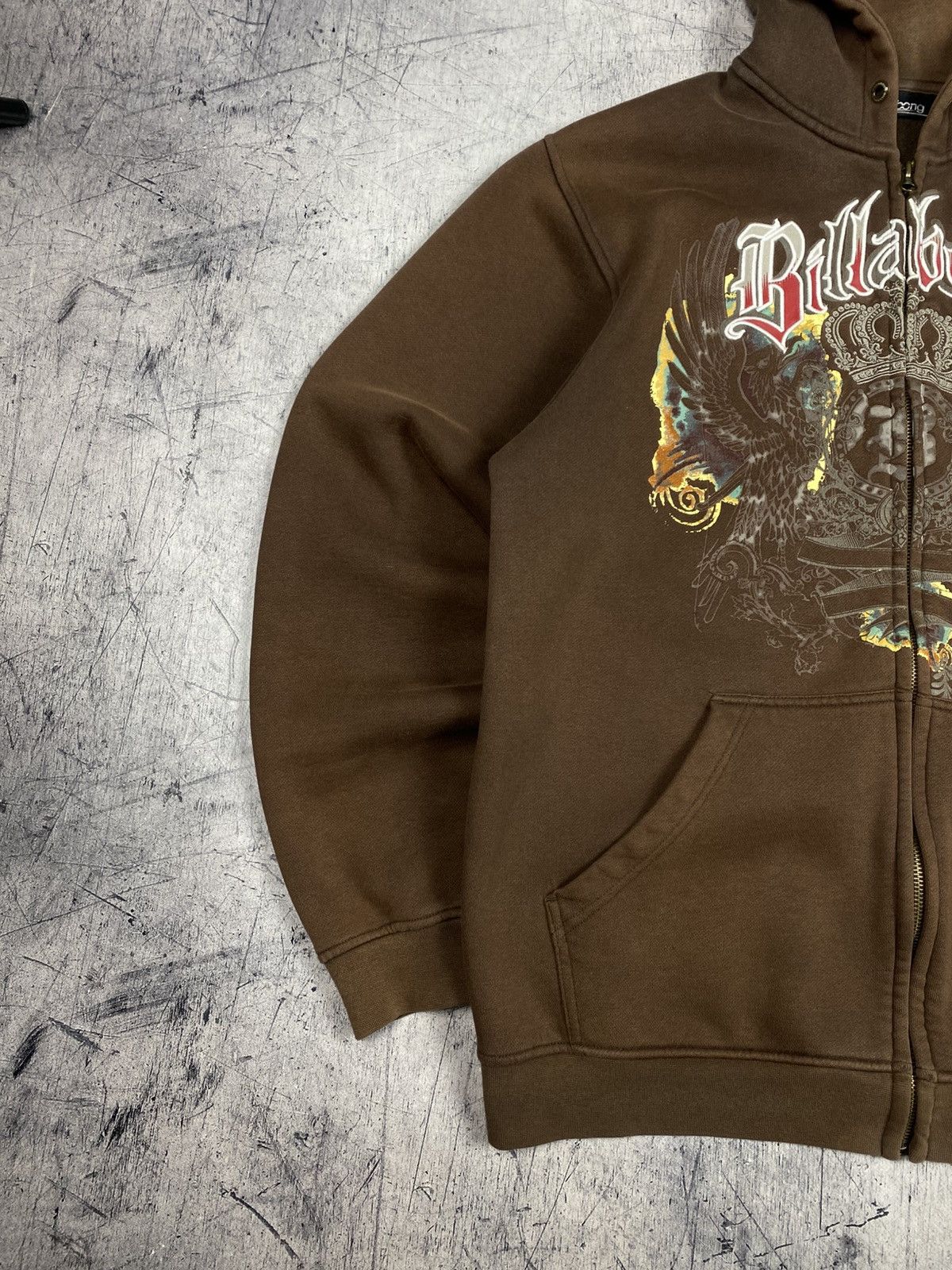 Billabong Billabong Faded Brown Y2K Surf Full Zip Hoodie Fleece Size US L / EU 52-54 / 3 - 3 Thumbnail