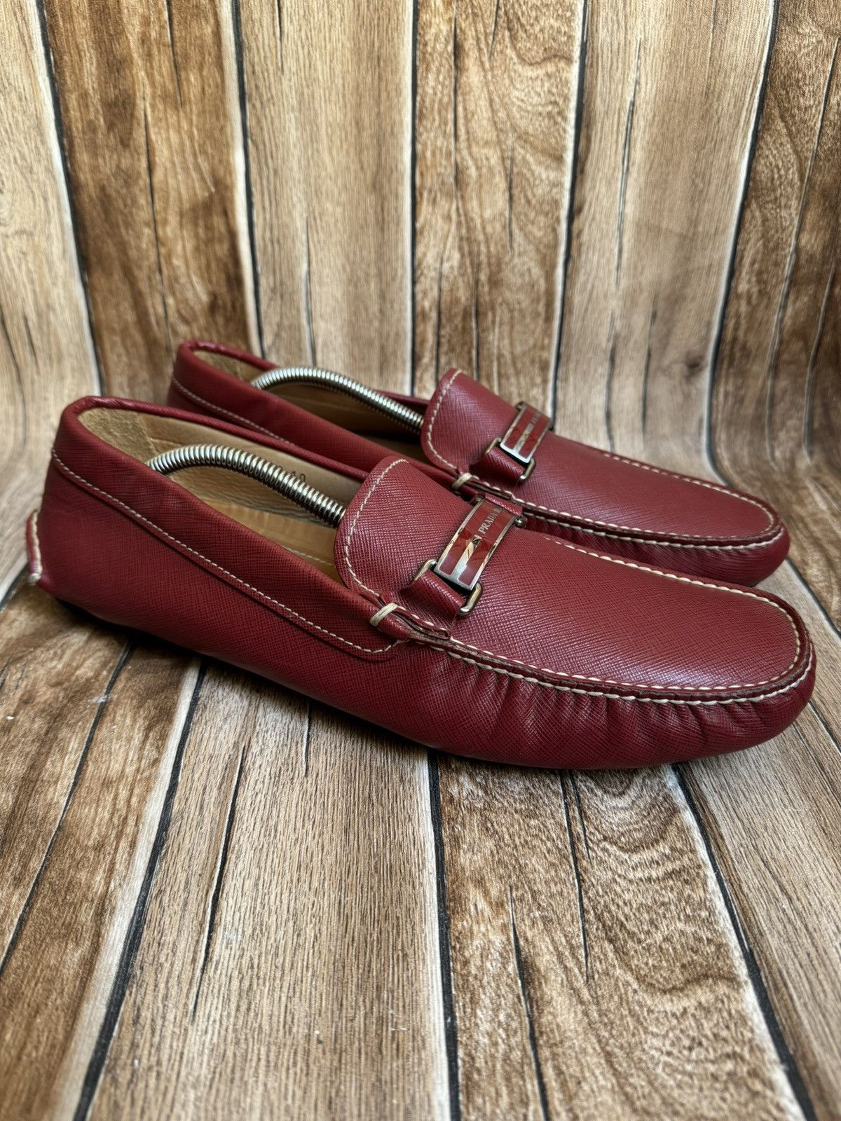 Prada logo leather loafers Size US 10 / EU 43 - 3 Thumbnail