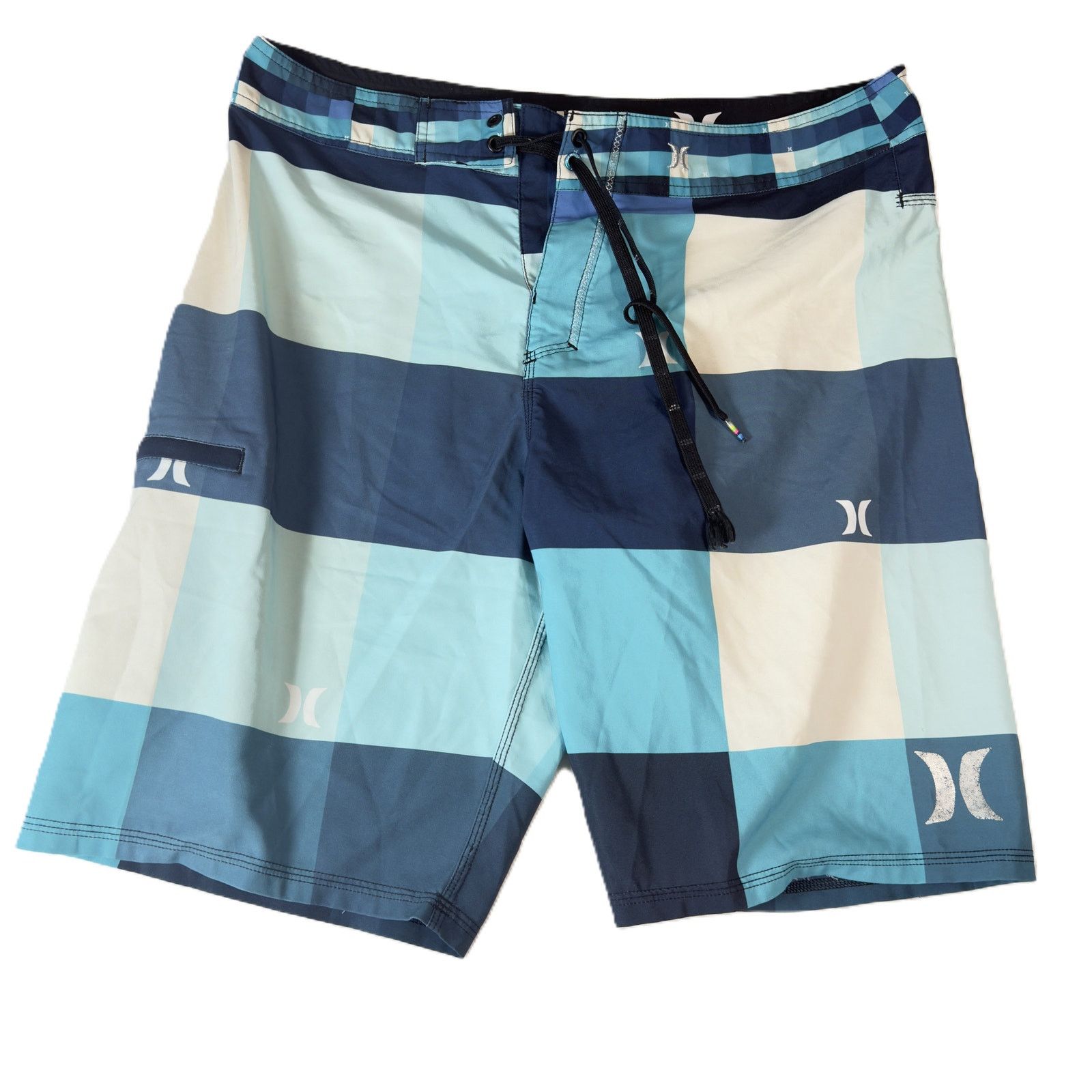 Hurley Hurley Men’s 34 Board Shorts Blue Plaid Trunks Recycled Poly Size US 34 / EU 50 - 2 Thumbnail