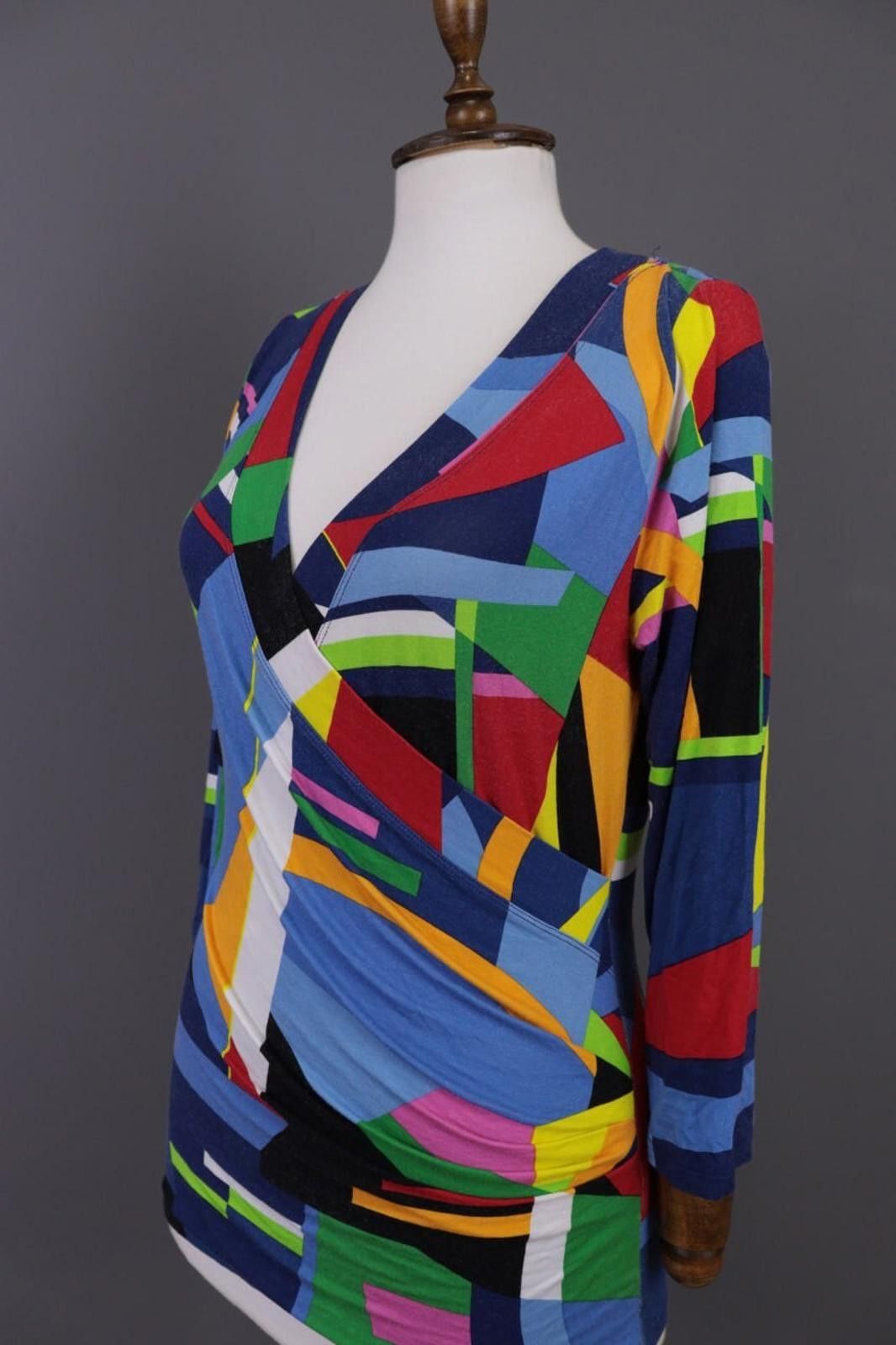 Lauren Ralph Lauren Lauren Ralph Lauren Multicolor Colorful V-Neck Shirt Size M Size M / US 6-8 / IT 42-44 - 8 Thumbnail
