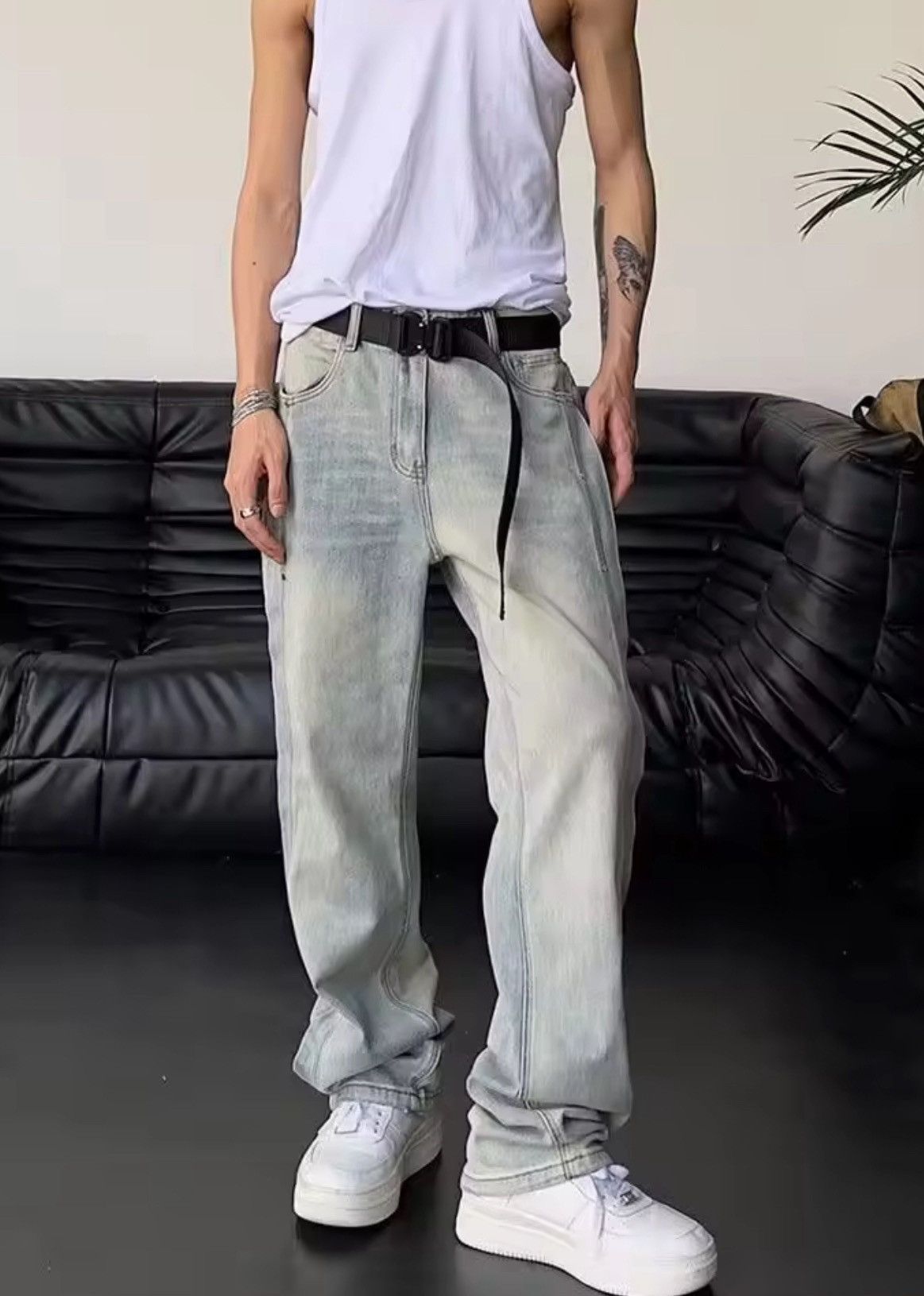 Vintage Straight Leg washed jeans Size US 34 / EU 50 - 3 Thumbnail