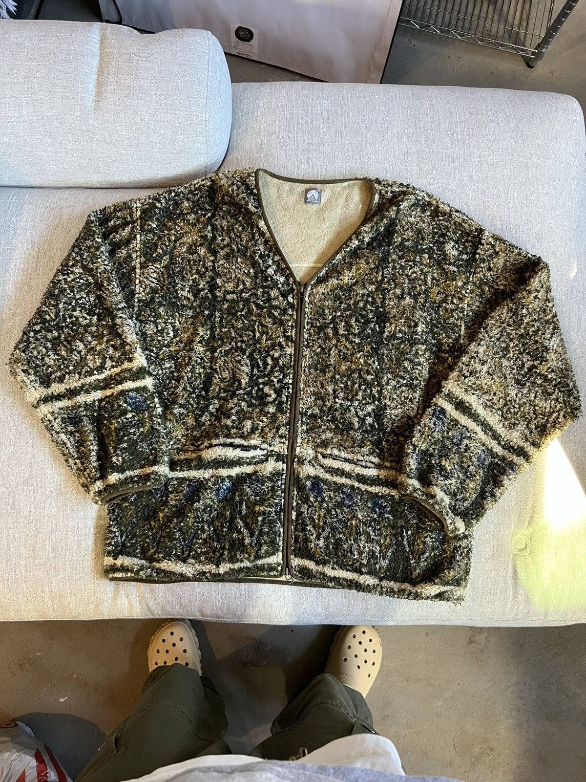 18 East 18 East Block Print Fleece Full Zip Cardigan Size US XXL / EU 58 / 5 - 1 Thumbnail