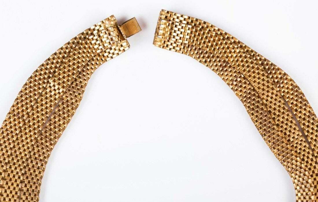 Designer Woven Brass Mesh Necklace and Bracelet Set Size ONE SIZE - 2 Thumbnail