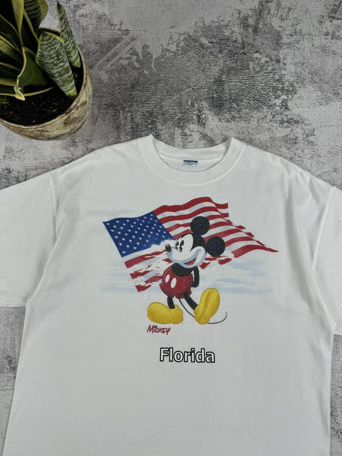 Mickey Mouse 90S Mickey Mouse Florida USA Flag Cartoon Y2K T Shirt Tee Size US XL / EU 56 / 4 - 5 Thumbnail