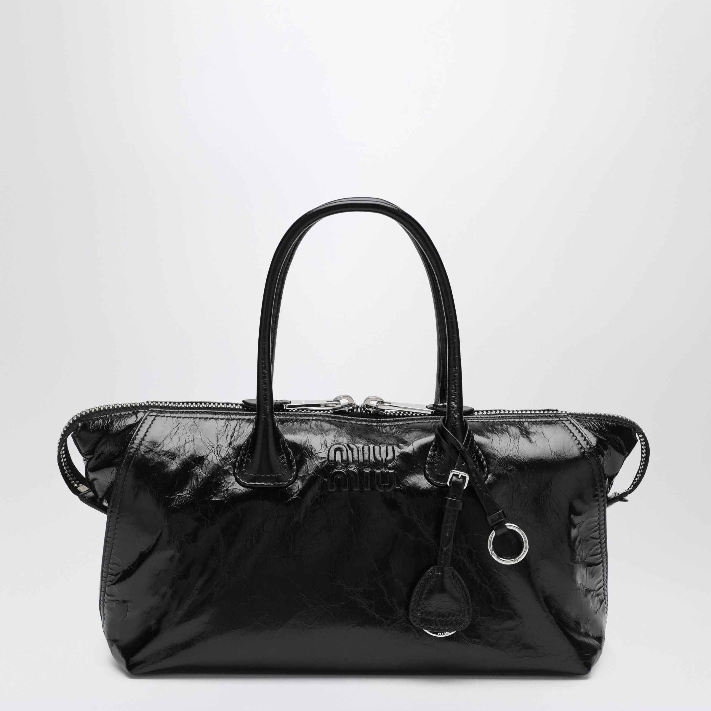 Miu Miu Miu Miu Black Glossy Leather Handbag Size ONE SIZE - 1 Thumbnail