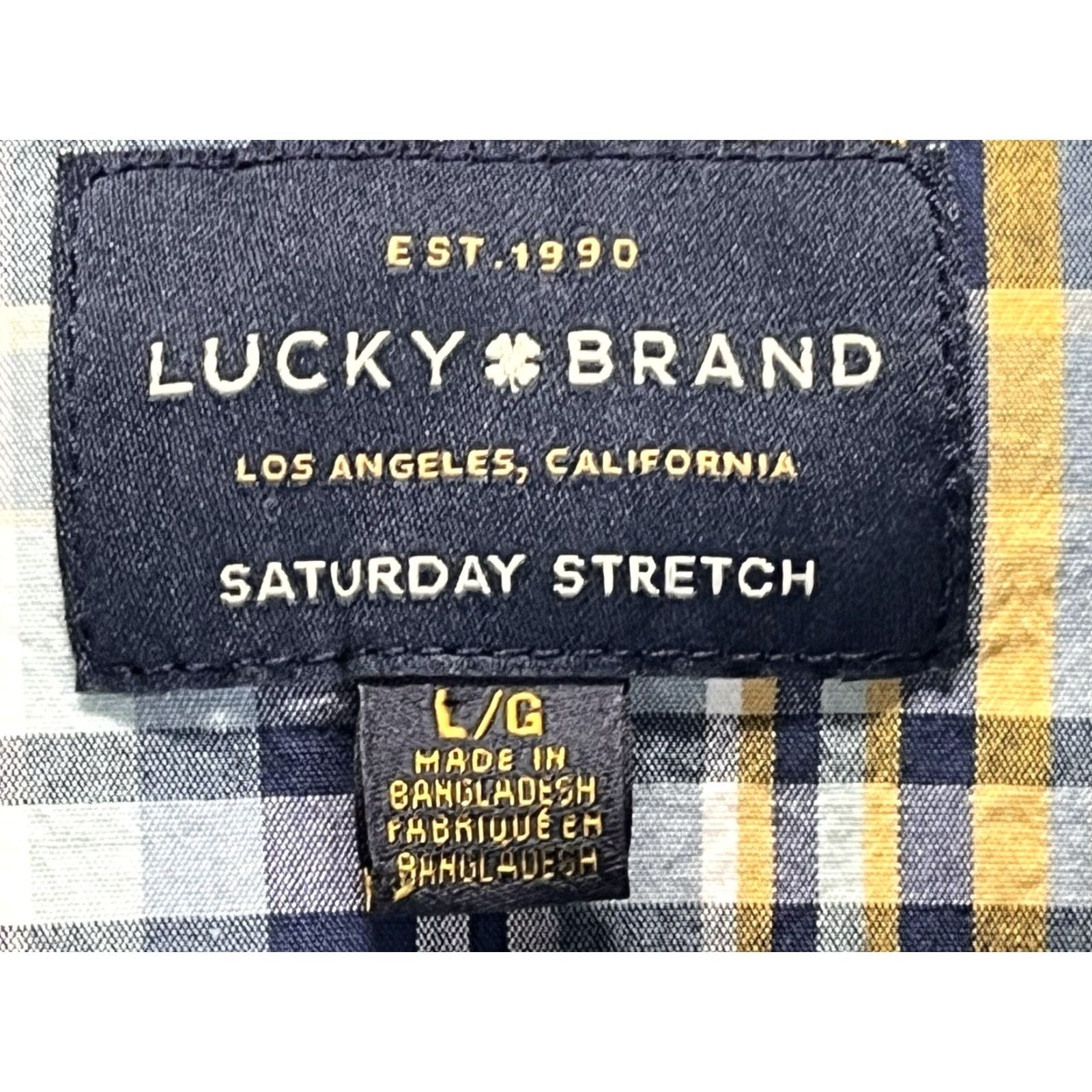 Lucky Brand Lucky Brand Classic Fit Mens Large Blue Green Plaid Western Pearl Snap Shirt Size US L / EU 52-54 / 3 - 6 Thumbnail