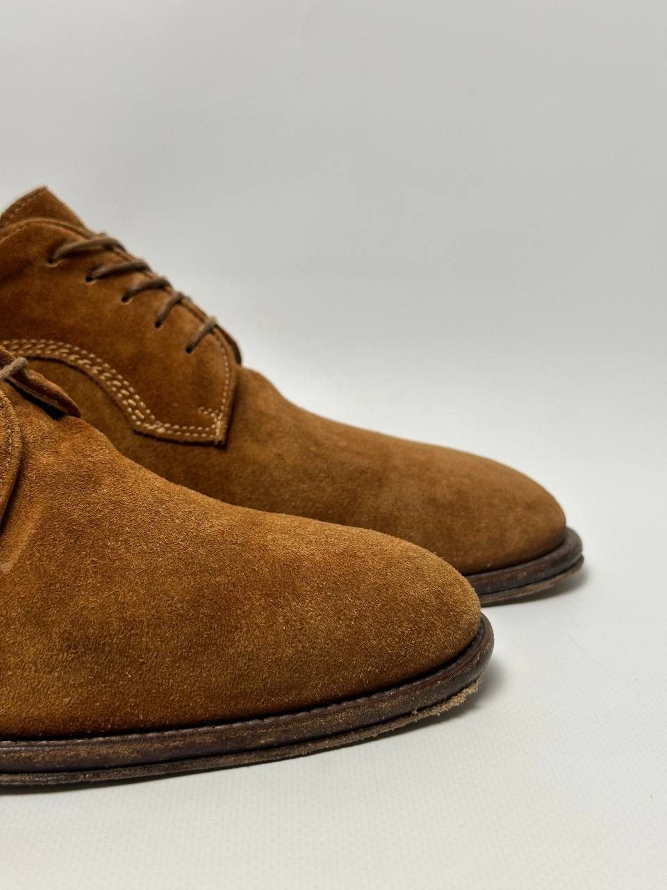 Corvari Brown Suede HandMade Italy Oxford Dress Shoes
