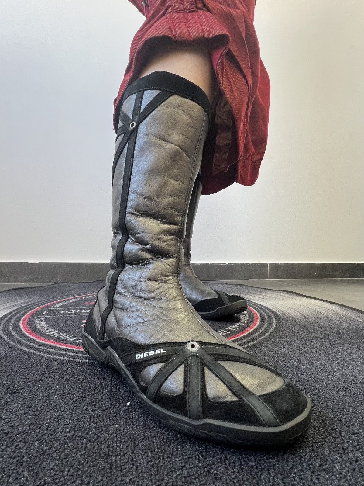 Diesel Diesel Y2K Suede & Leather Archive Futuristic Boots Size US 7.5 / IT 37.5 - 2 Thumbnail