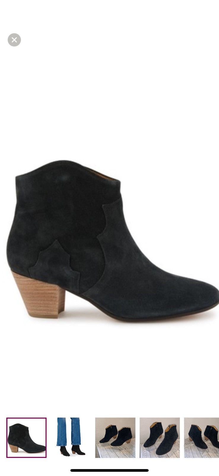 Isabel Marant ISABEL MARENT WESTERN ANKLE SUEDE BOOTIES SIZE 7 Size US 7 / IT 37 - 4 Thumbnail