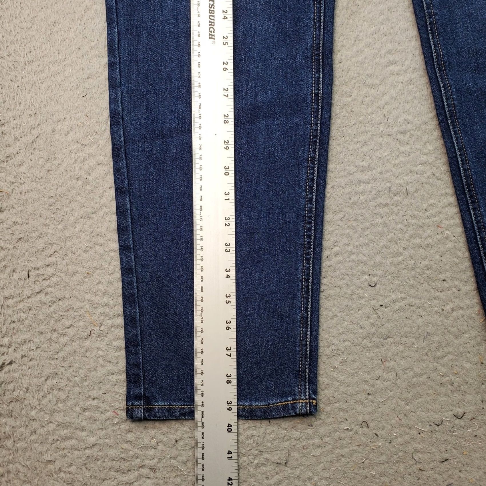 Vintage Seven7 Jeans Womens 12 Blue Denim Stretch Regular Fit Straight High Rise Jeans Size 34" / US 12 / IT 48 - 3 Thumbnail