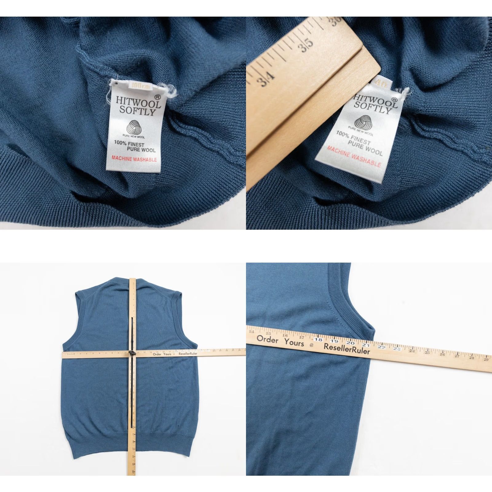 Vintage Pringle Sweater Vest Mens 40 Blue Wool Knit Pullover Sleeveless V-Neck Mens Size US XXS / EU 40 - 8 Thumbnail