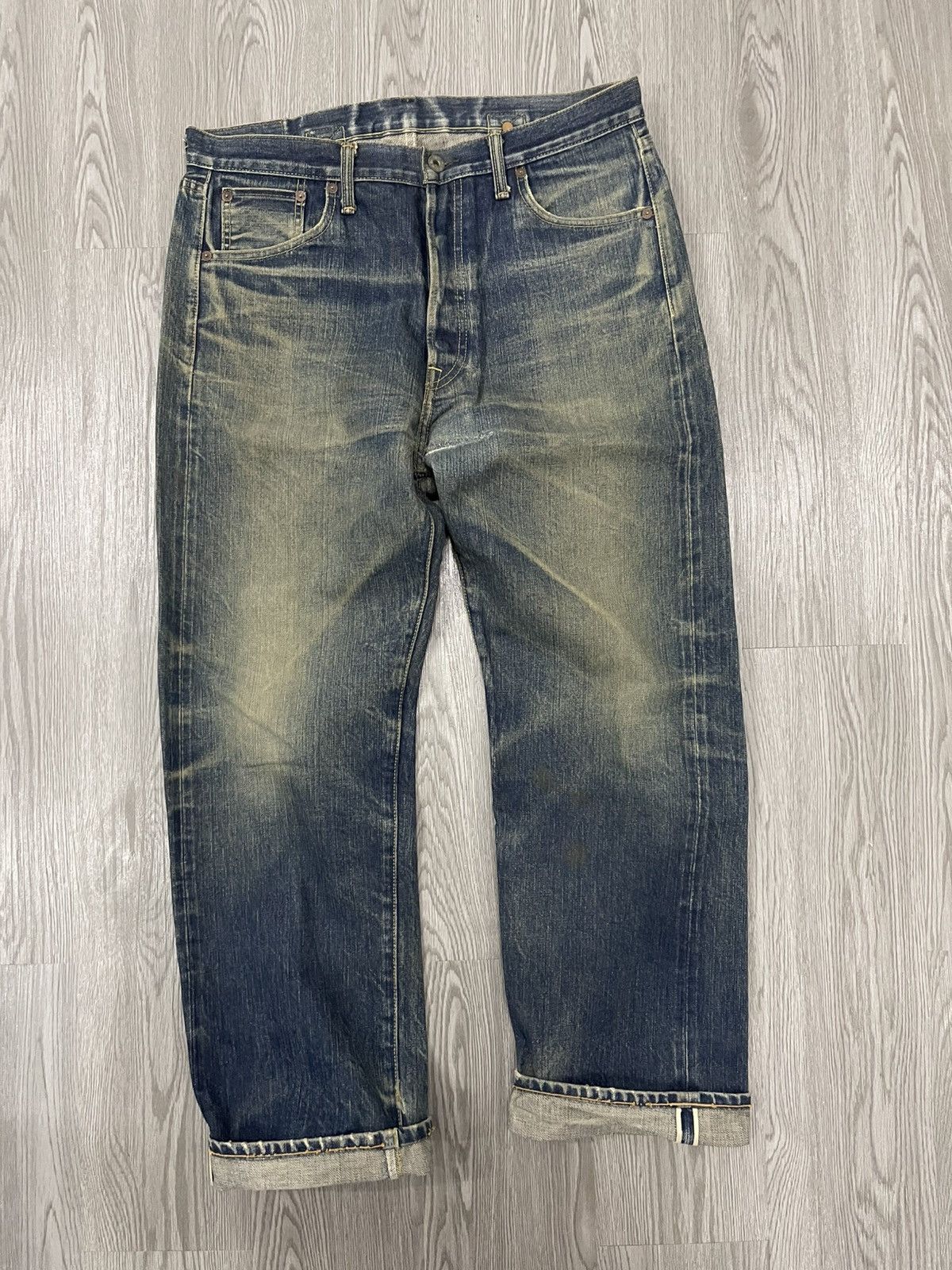 Tenderloin × Vintage Tenderloin Back Buckle Selvedges Distressed Denim Size US 32 / EU 48 - 2 Thumbnail