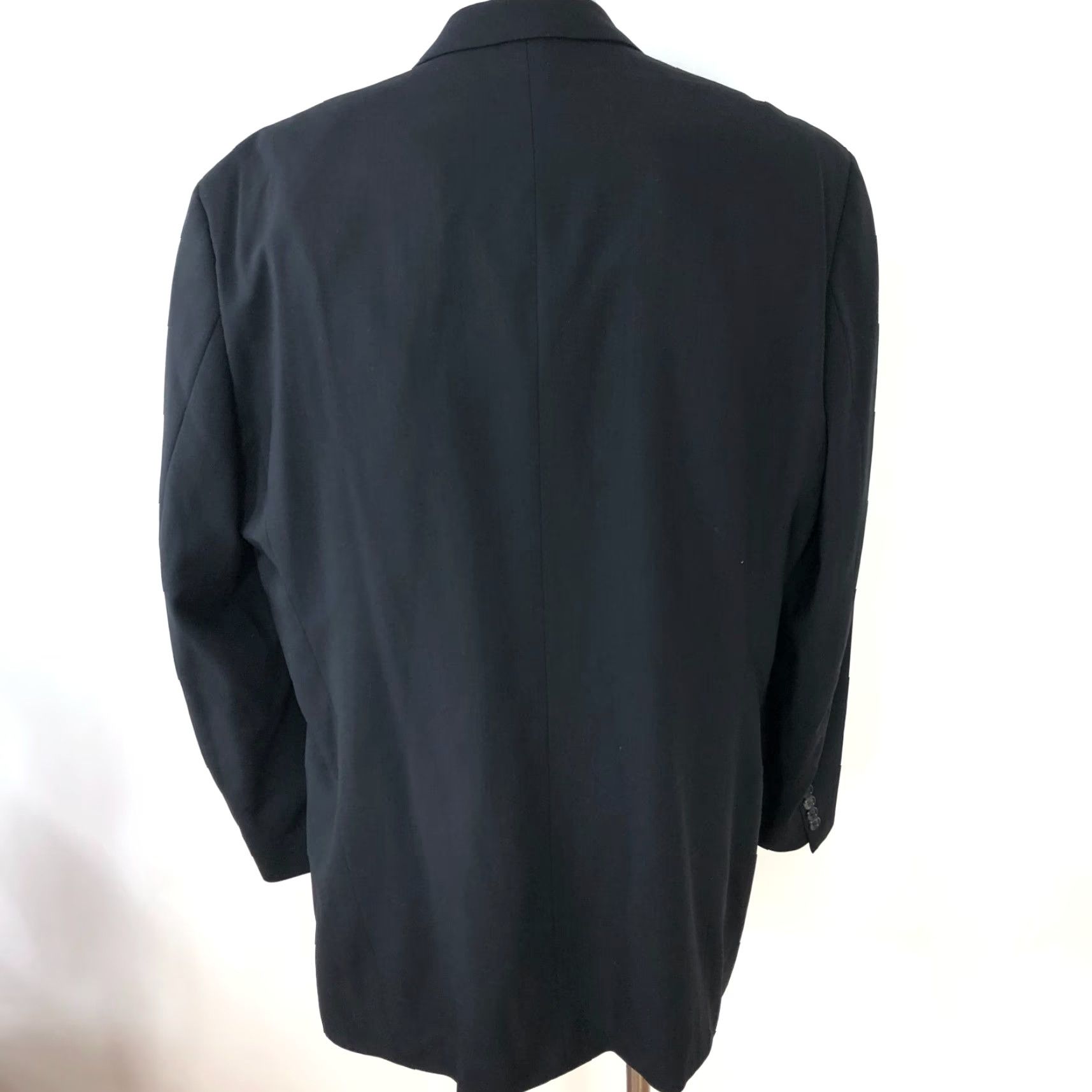 Hugo Boss VINTAGE Hugo Boss Blazer Jacket Mens 48L Black Wool 100% Button Notch 2-Button Single-Breasted Regular MINT Size 48R - 3 Thumbnail