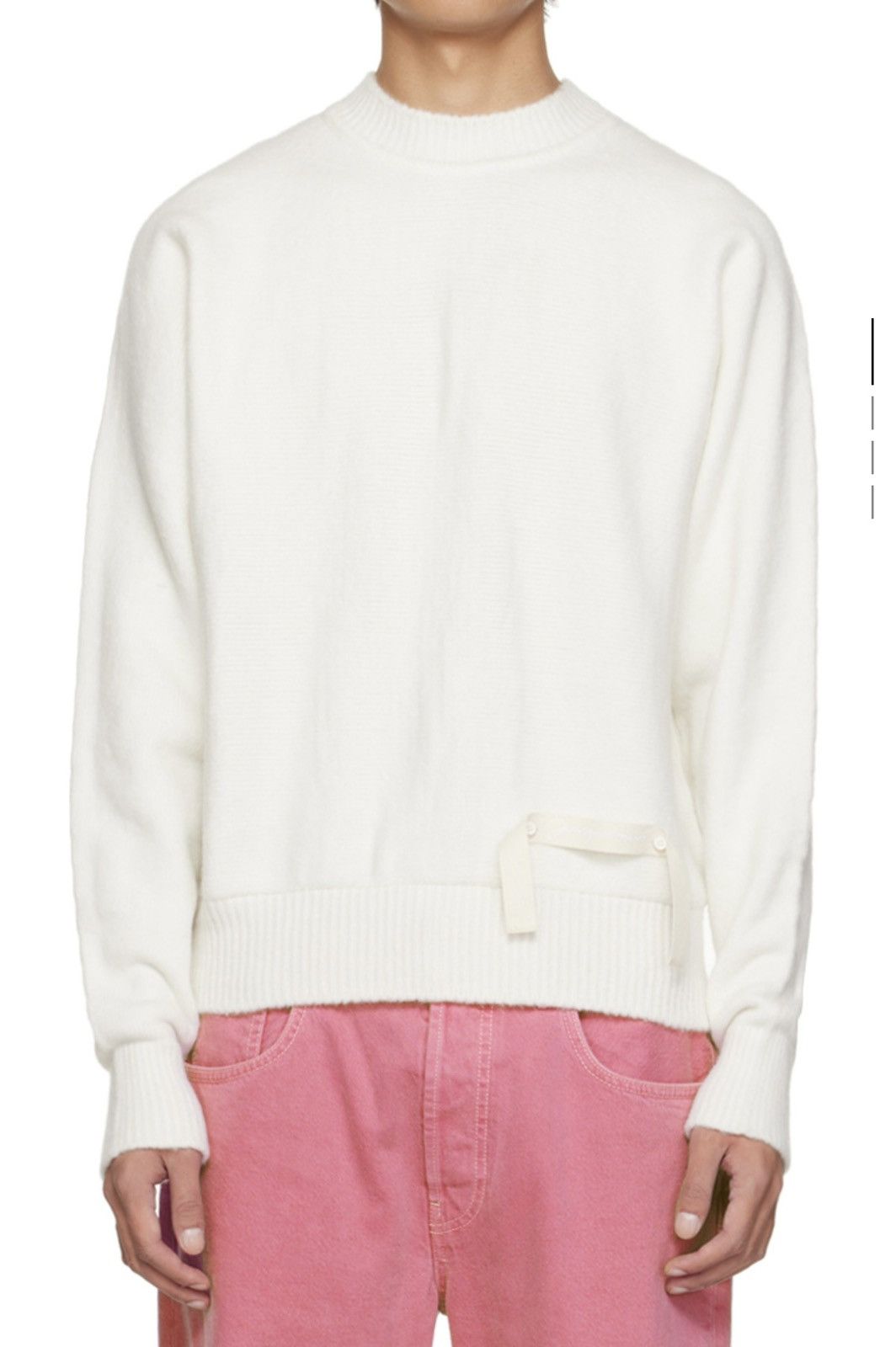 Jacquemus Jacquemus White/Cream Brushed Knit Sweater Size US XS / EU 42 / 0 - 1 Thumbnail