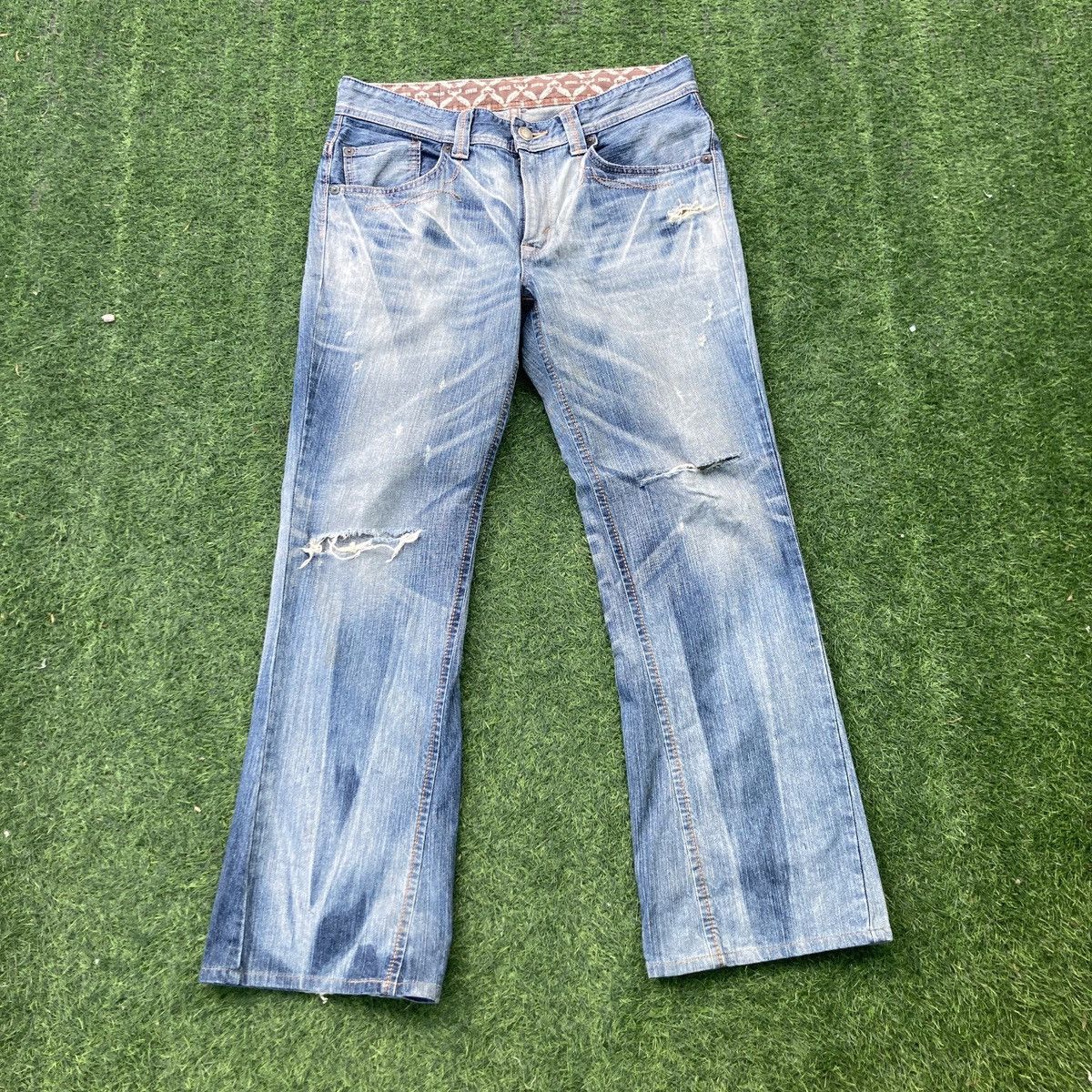 Edwin EDWIN XV FLARED RIPPED JEANS Size US 34 / EU 50 - 1 Thumbnail