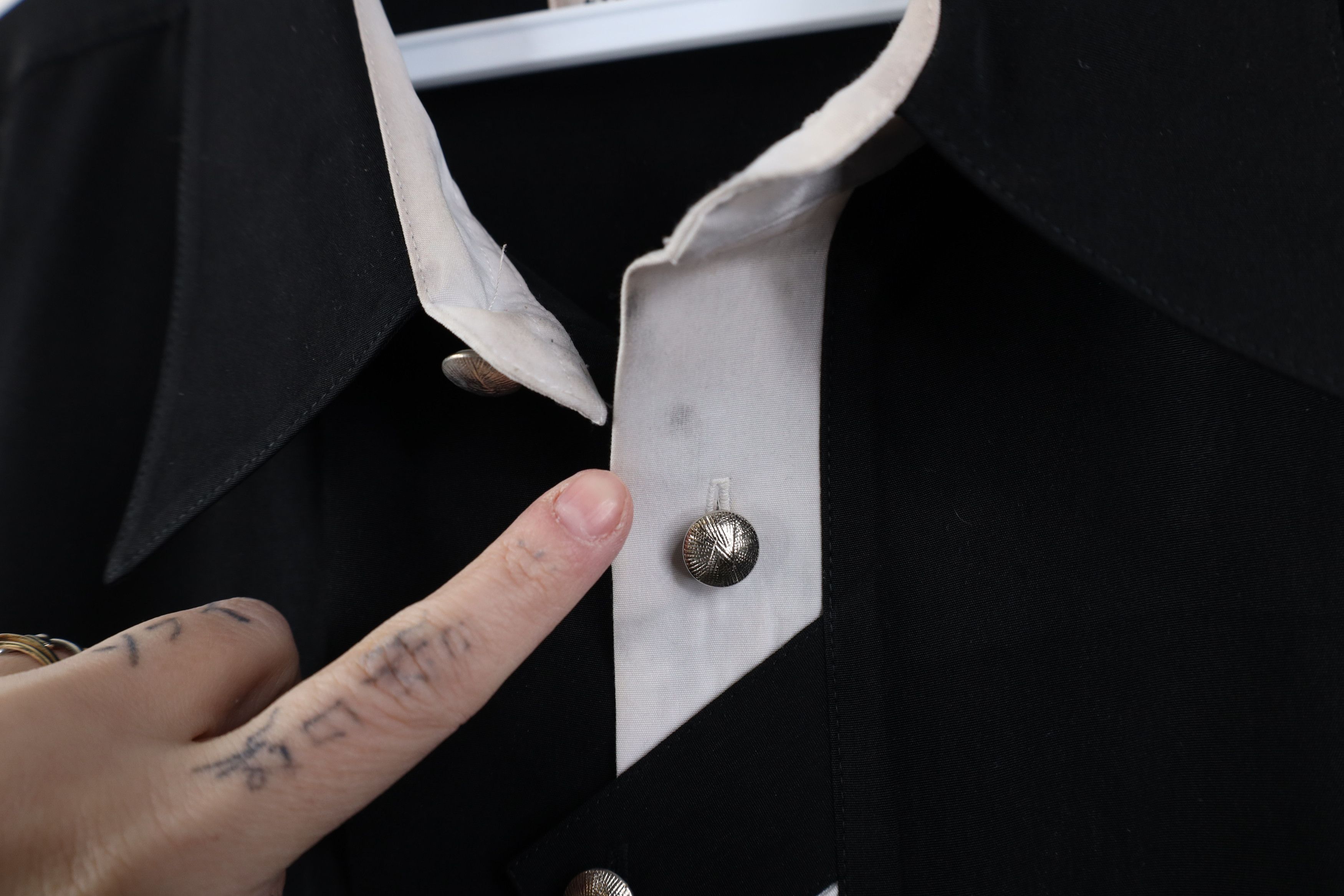 Vintage Vintage 80s 90s Streetwear Block Collared Button Shirt Black Size US XL / EU 56 / 4 - 5 Thumbnail