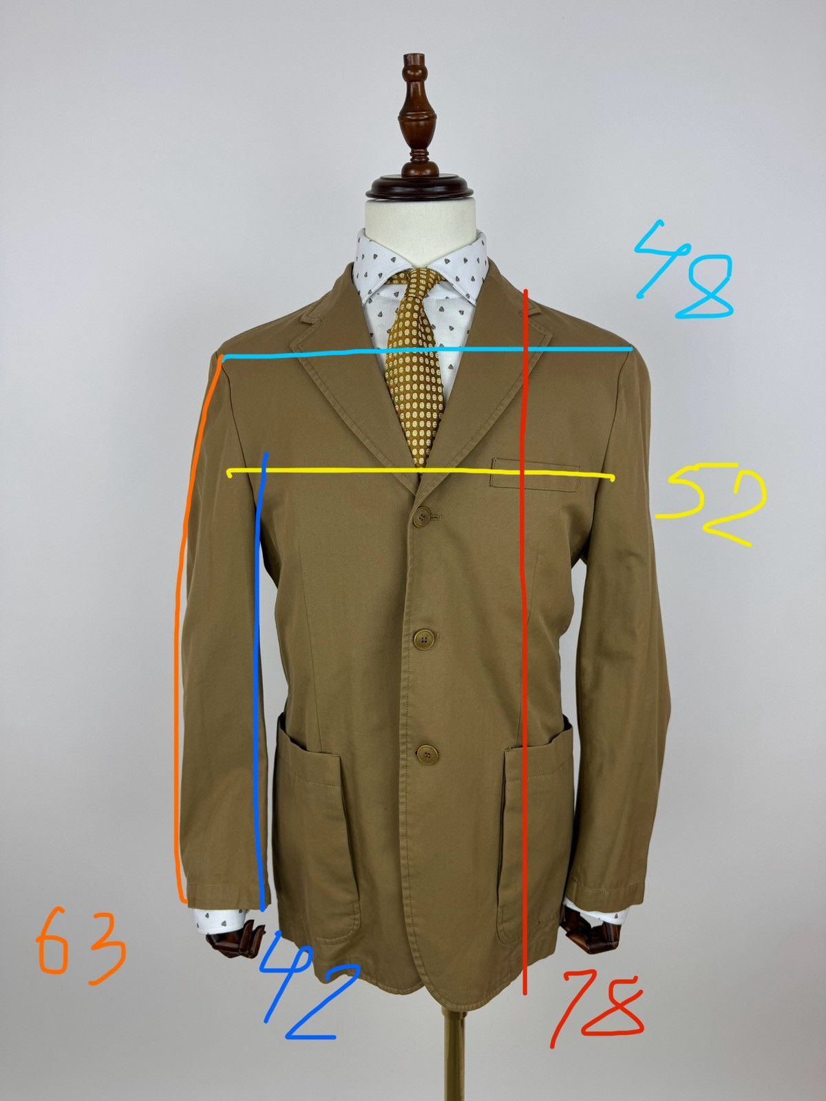 Other VASTO unlined Blazer cotton beige camel sports jacket sz 50 Size 42R - 14 Thumbnail