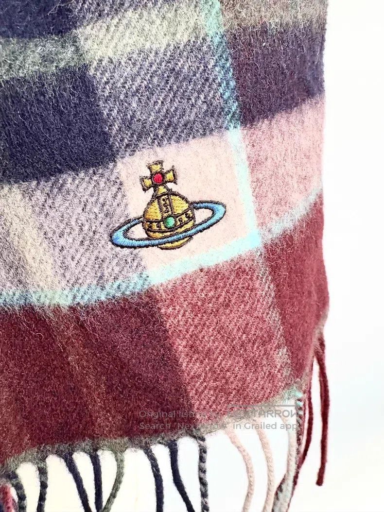 Vivienne Westwood Vivienne Westwood Pink Blue Plaid Marked Saturn Scarf Size ONE SIZE - 5 Thumbnail
