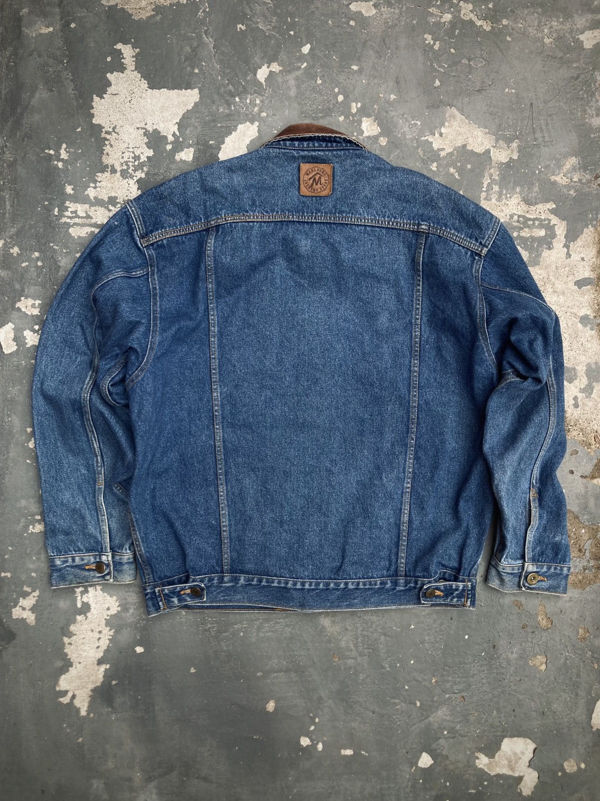 Marlboro Vintage Marlboro Denim & Leather Trucker Jacket Size US XL / EU 56 / 4 - 12 Thumbnail