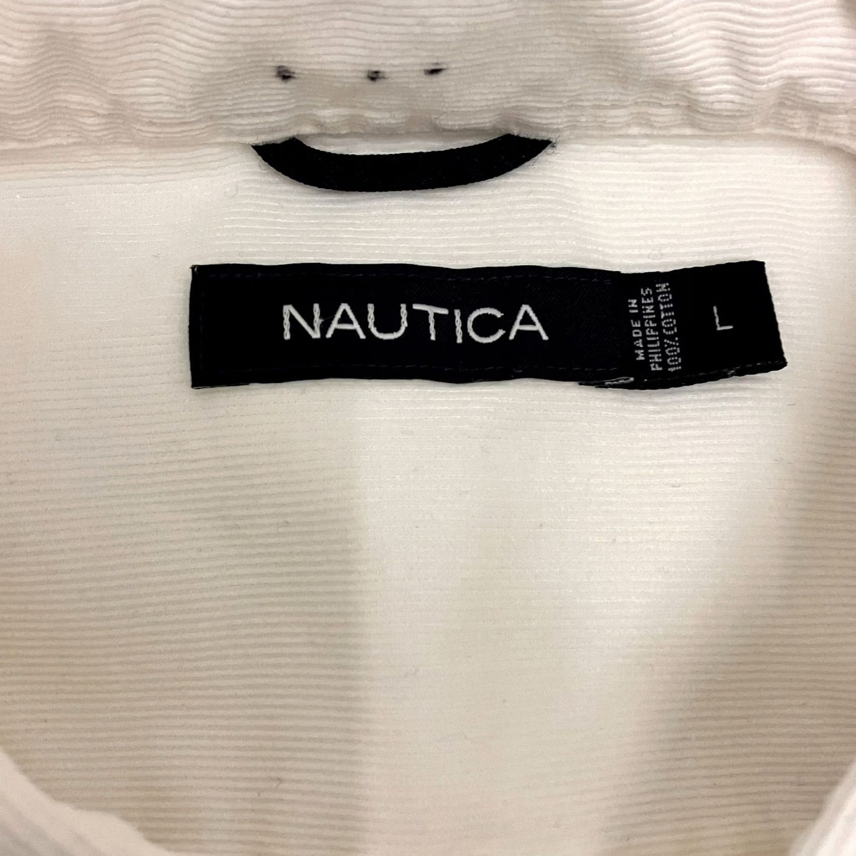 Nautica Nautica Corduroy Shirt Mens Large White Long Sleeve Button Down Cotton Size US L / EU 52-54 / 3 - 6 Thumbnail