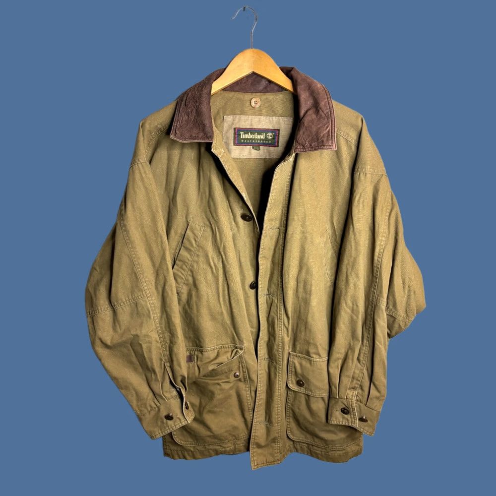 Timberland VINTAGE Timberland Weather Gear Jacket Mens Utility 90s Green L Regular Full Zip Weathergear Chore Coat Size US L / EU 52-54 / 3 - 1 Thumbnail