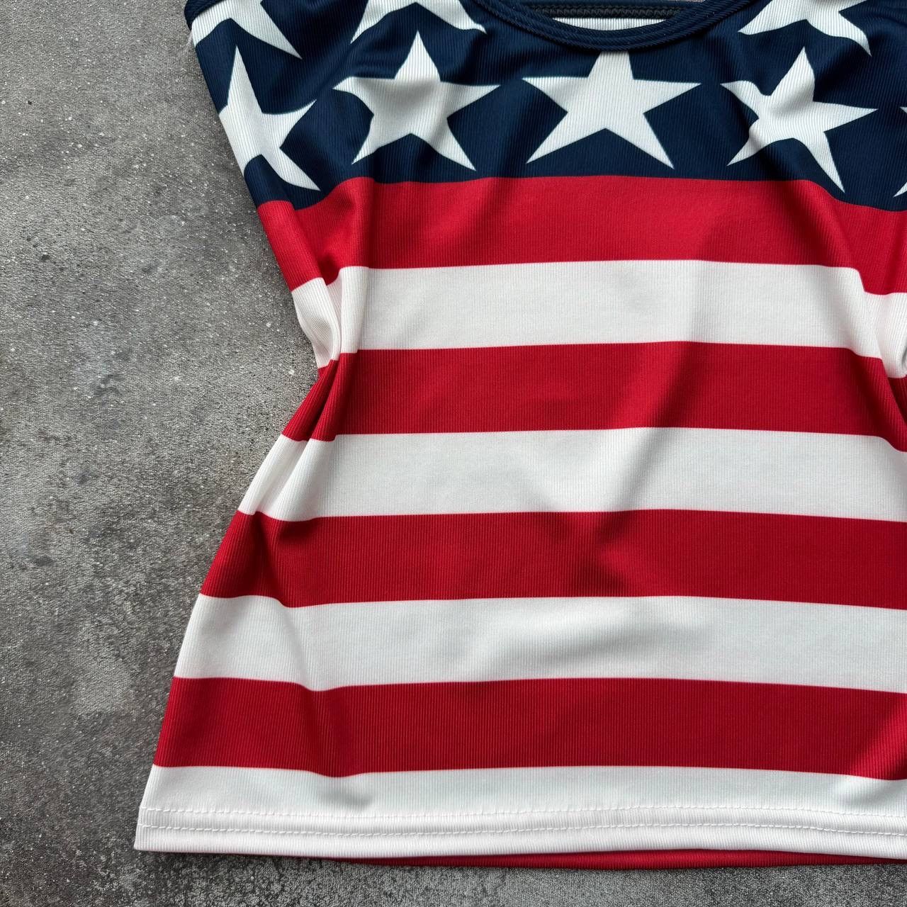 20471120 × Vintage US Flag Super Sexy Y2K Glamour Rave Opium Vintage Tank Top Size S / US 4 / IT 40 - 6 Thumbnail