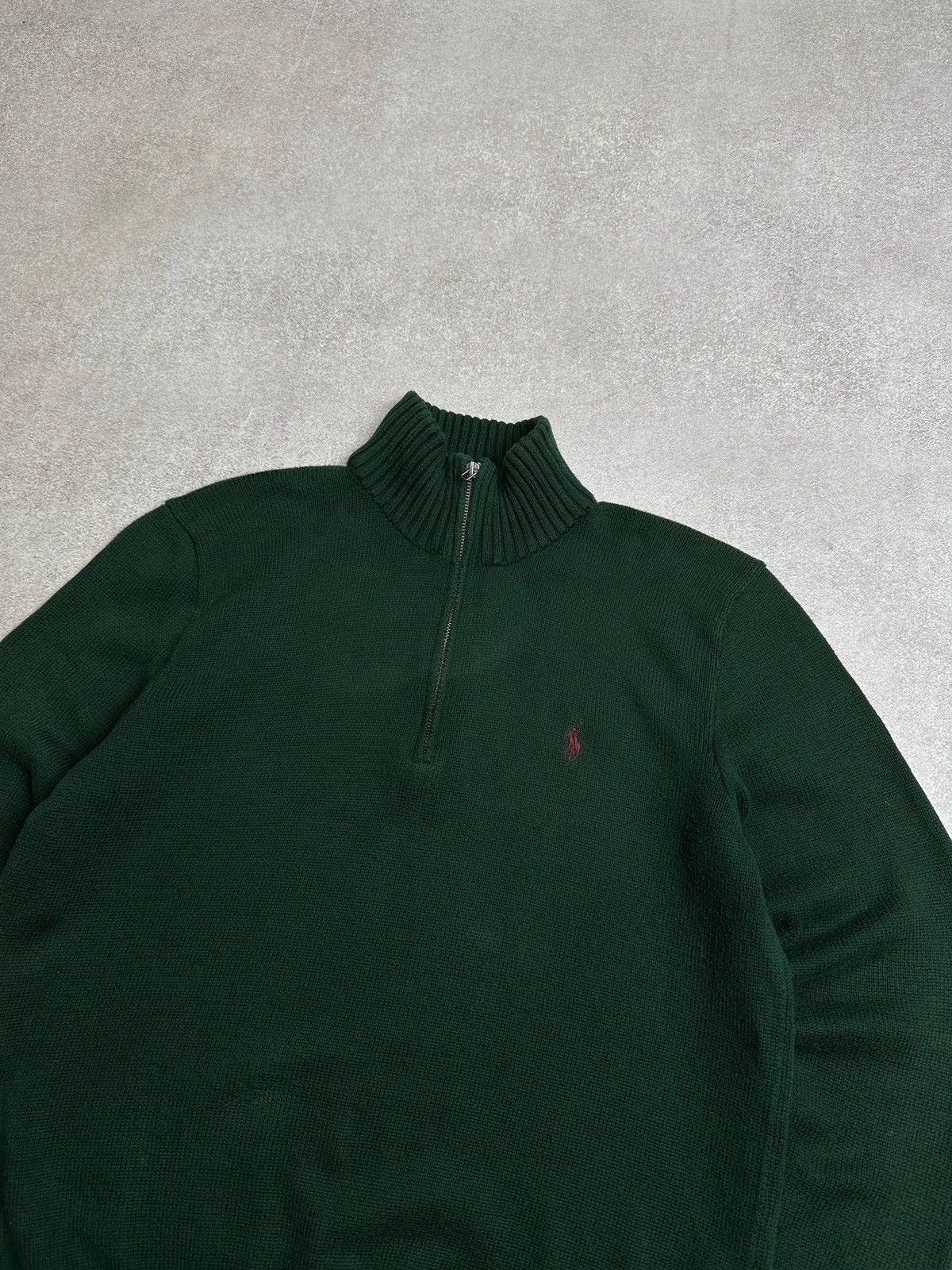 Vintage Polo Ralph Lauren Irish Green Quarter Zip Sweater L
