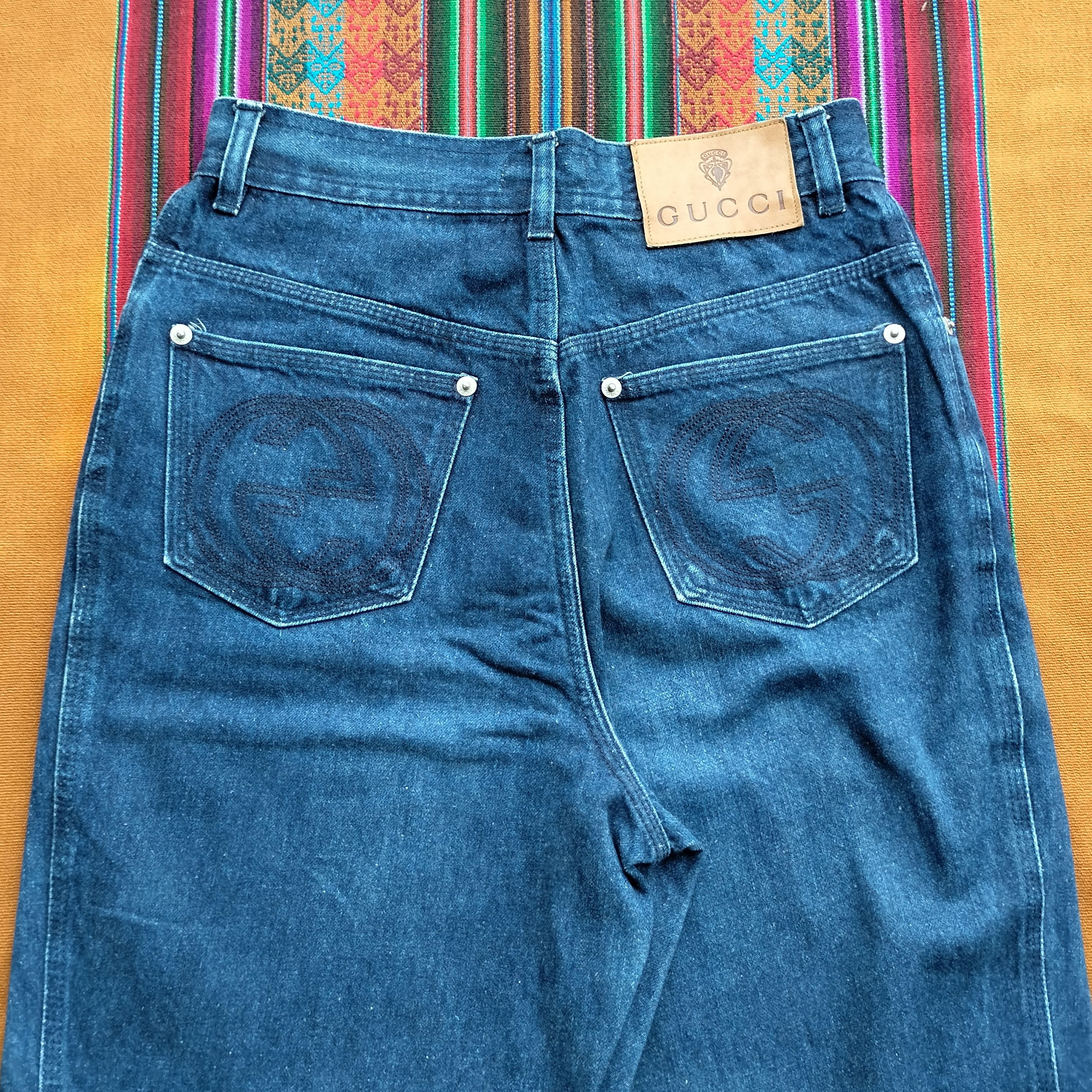 Gucci Gucci Tom ford era embrodery logo back pocket denim Size 26" / US 2 / IT 38 - 12 Thumbnail