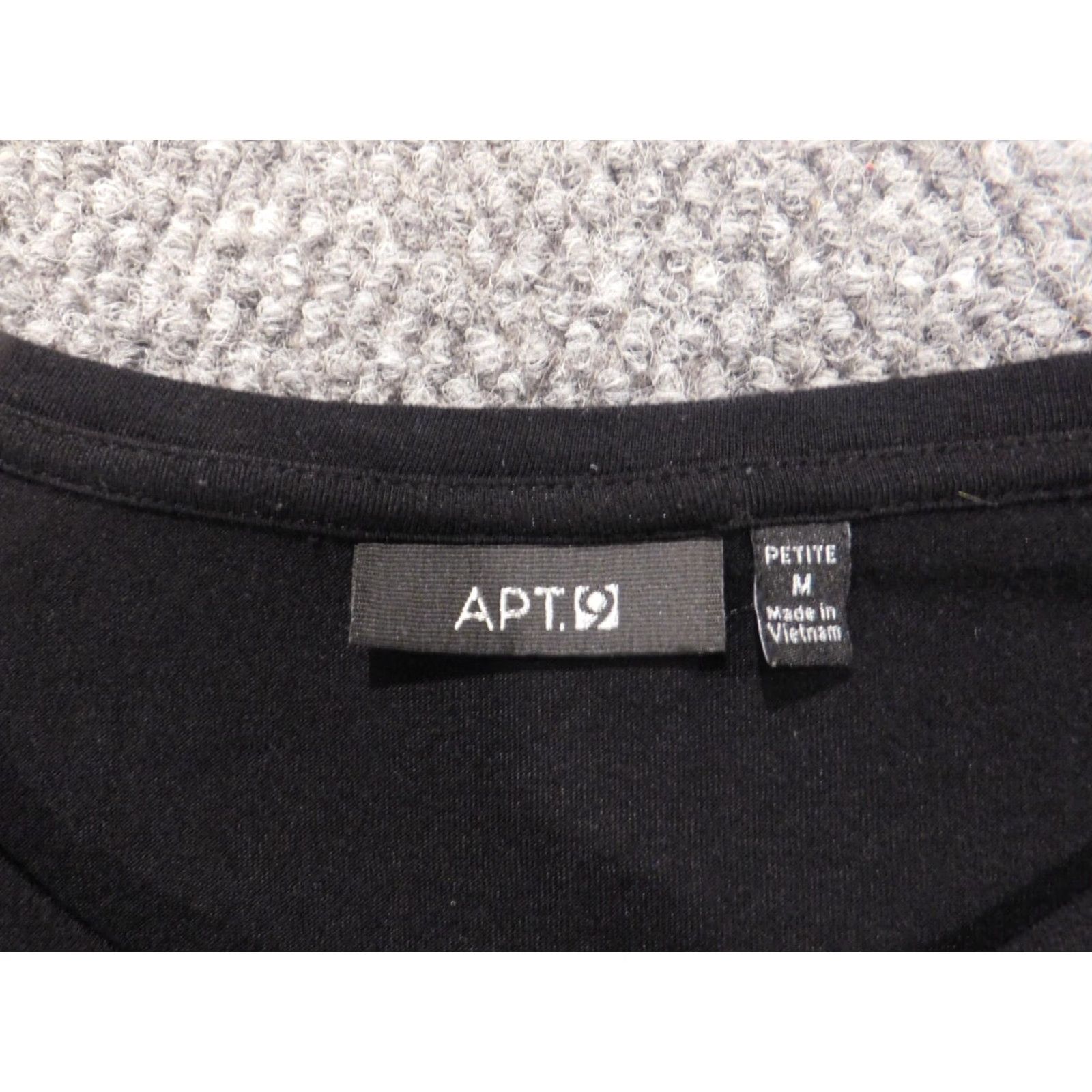 Apt. 9 Apt 9 Womens Blouse PM Petites Black Crew Neck Short Sleeve Pullover Casual Rayon Floral Cap Sleeve Button Stretch Womens Size M / US 6-8 / IT 42-44 - 6 Thumbnail