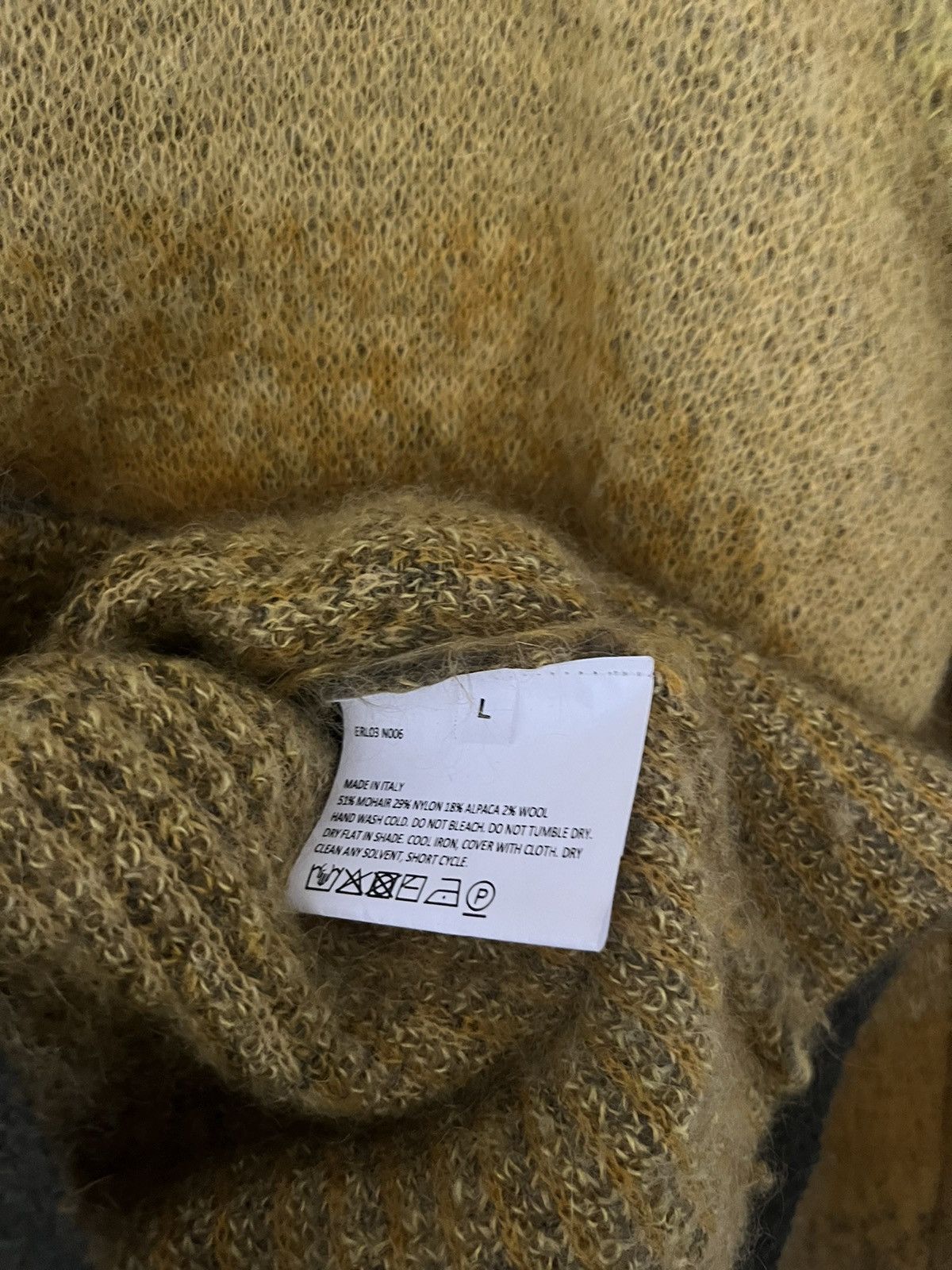 ERL ERL yellow khaki gradient fluffy knit sweater Size US L / EU 52-54 / 3 - 6 Thumbnail