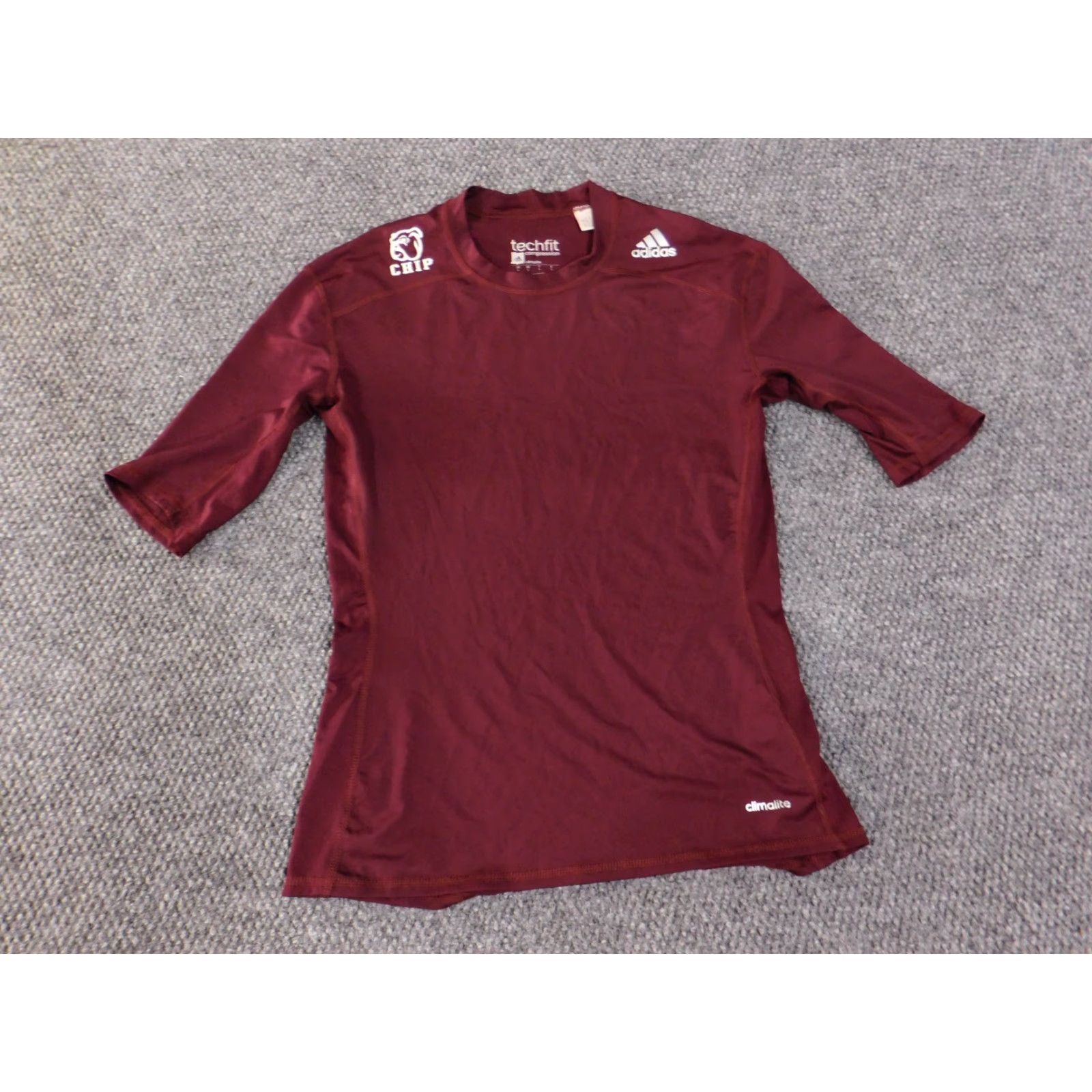 Adidas adidas compression shirt mens Large maroon techfit climalite chip stretch shirt athletic breathable short sleeve logo football 90s sports Mens Size US L / EU 52-54 / 3 - 3 Thumbnail