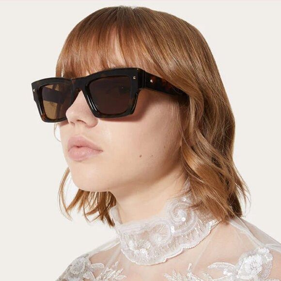 Valentino NEW VALENTINO XXII VLS-106B-53 HAVANA UNISEX SUNGLASSES Size ONE SIZE - 4 Thumbnail