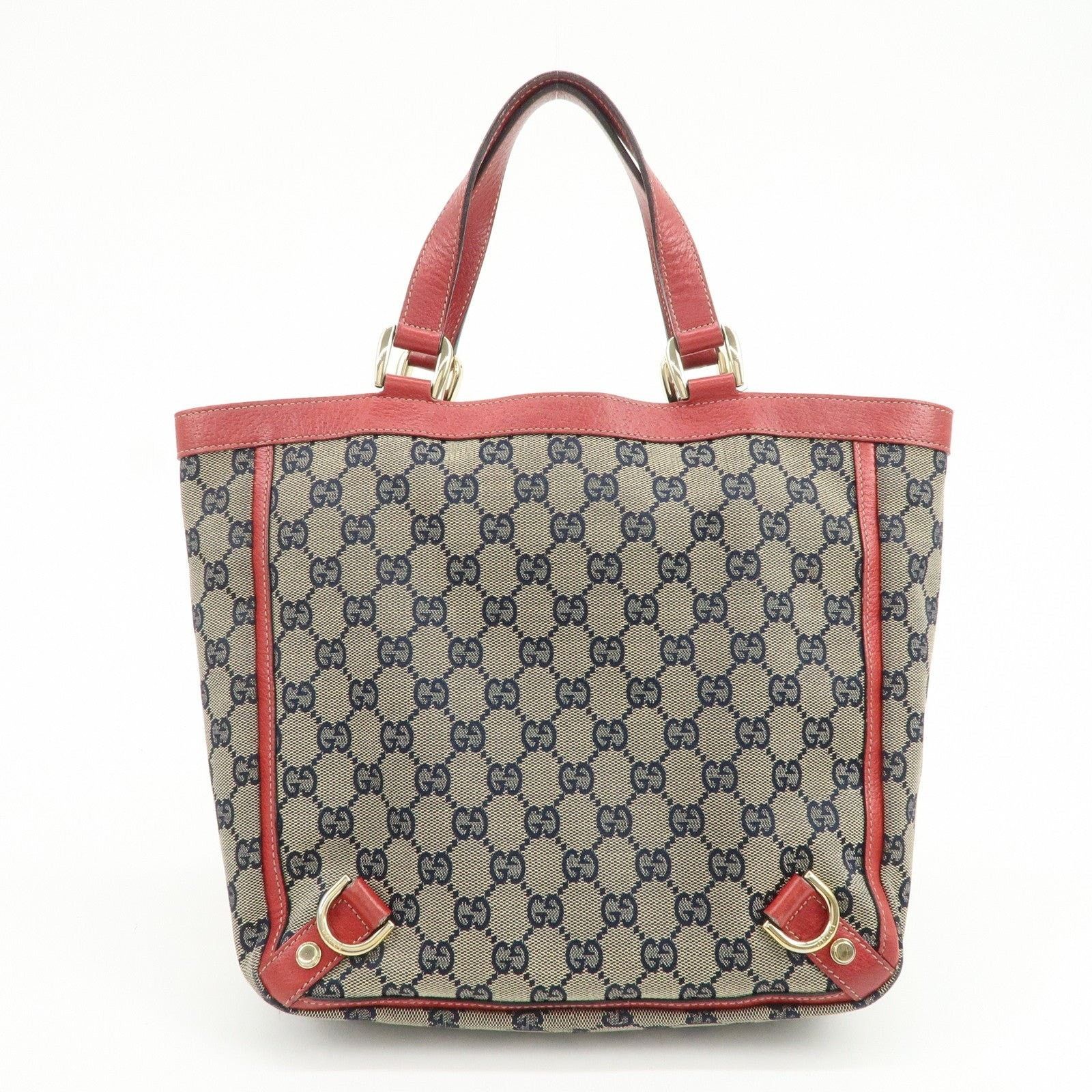 Gucci Gucci Abbey GG Canvas & Leather Tote Red Size ONE SIZE - 2 Thumbnail