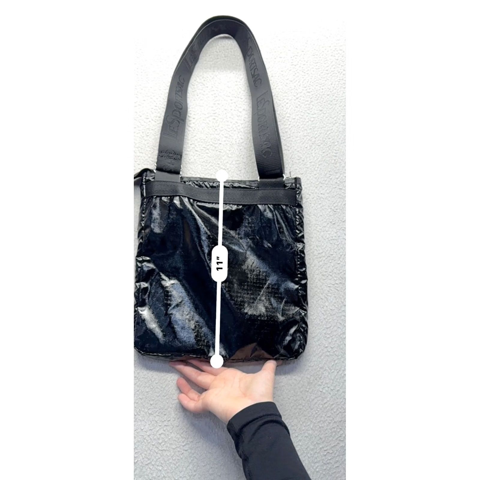 LeSportsac LeSportsac Black Shiny Crossbody Bag With Adjustable Strap #9710 - Womens Size ONE SIZE - 7 Thumbnail