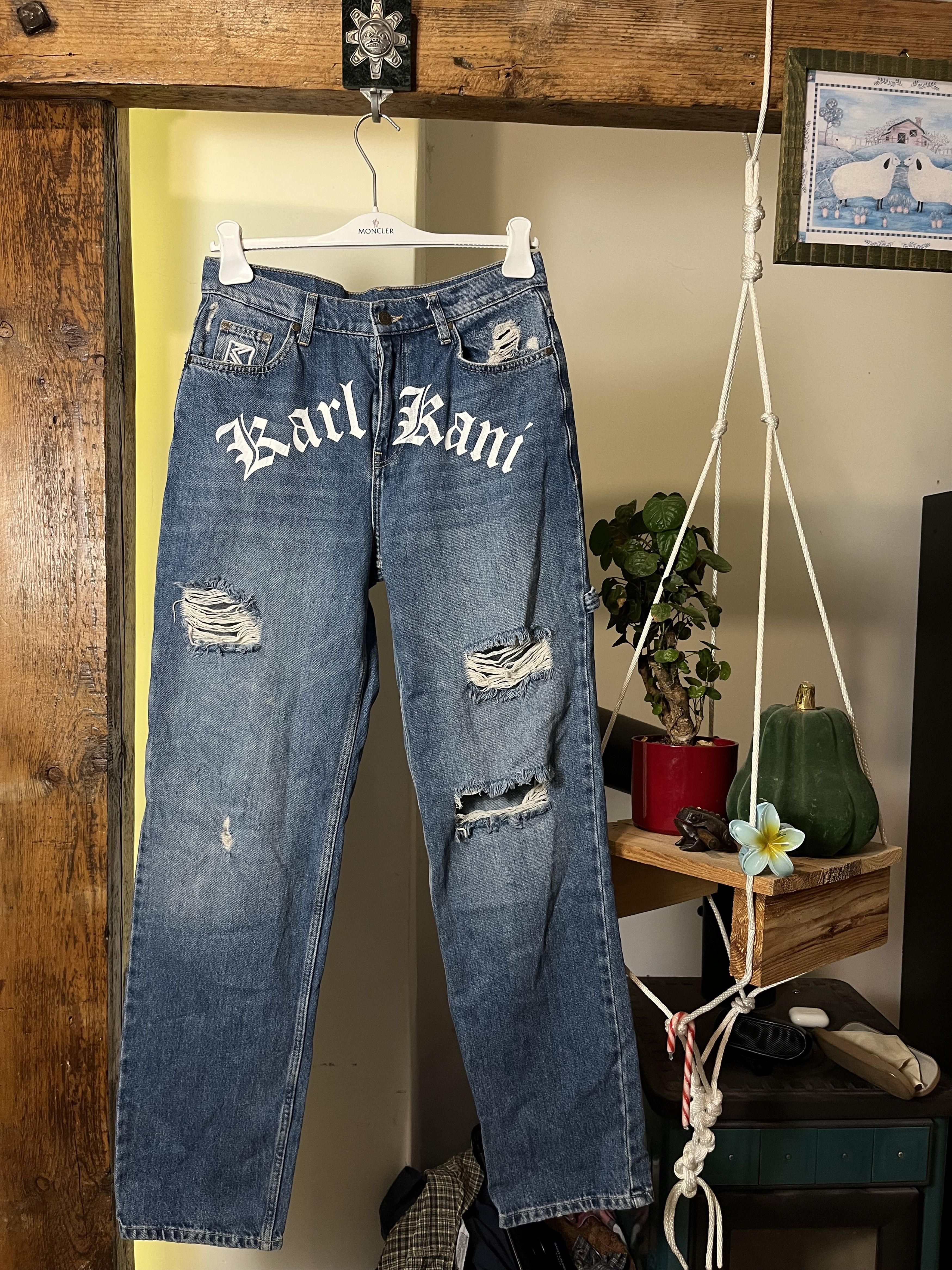 Karl Kani × Vintage Vintage Karl Kani Big Logo Rap Baggy Ripped Jeans Size US 30 / EU 46 - 1 Thumbnail