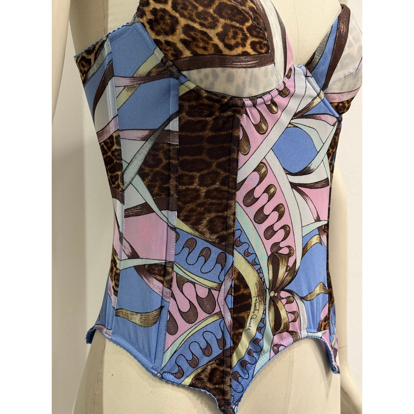 Roberto Cavalli 2000s Roberto Cavalli printed corset top Size L / US 10 / IT 46 - 5 Thumbnail